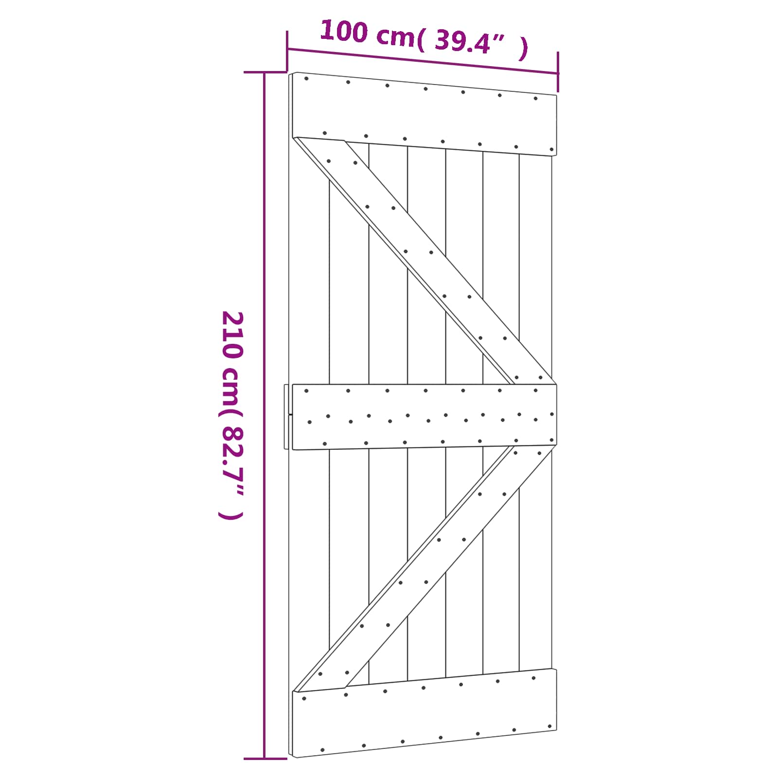 Slankios durys 100 x 210 cm Pušies medienos masyvas