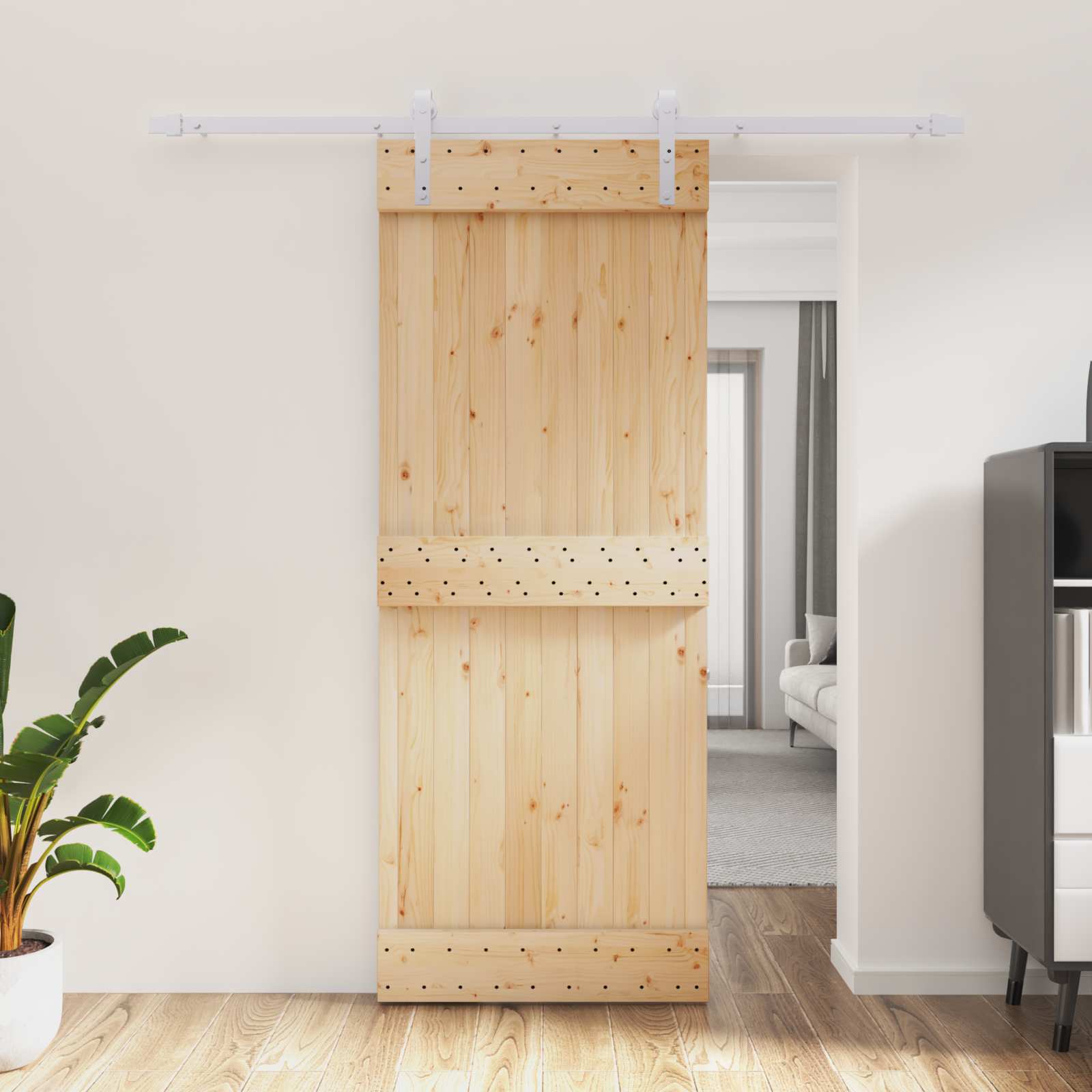 Slankios durys Natūrali ir Balta 80 x 210 cm