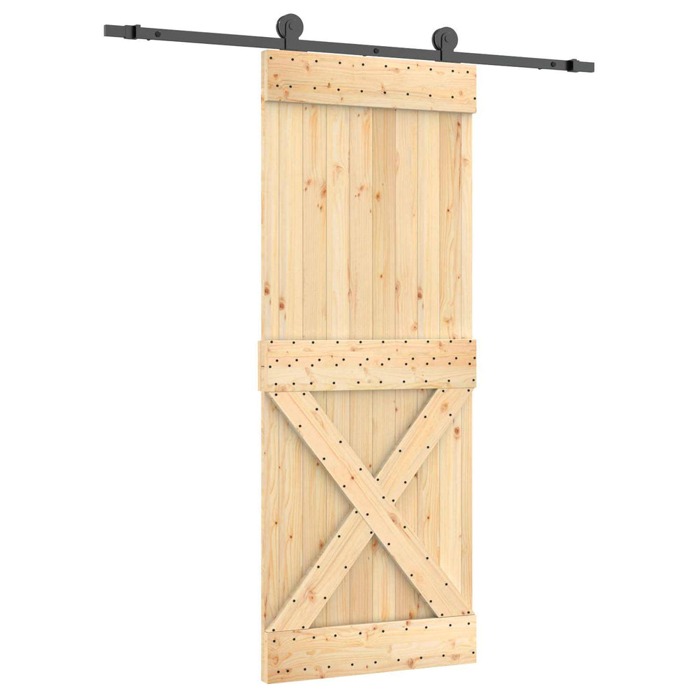 Slankios durys Natūrali ir juoda 80 x 210 cm
