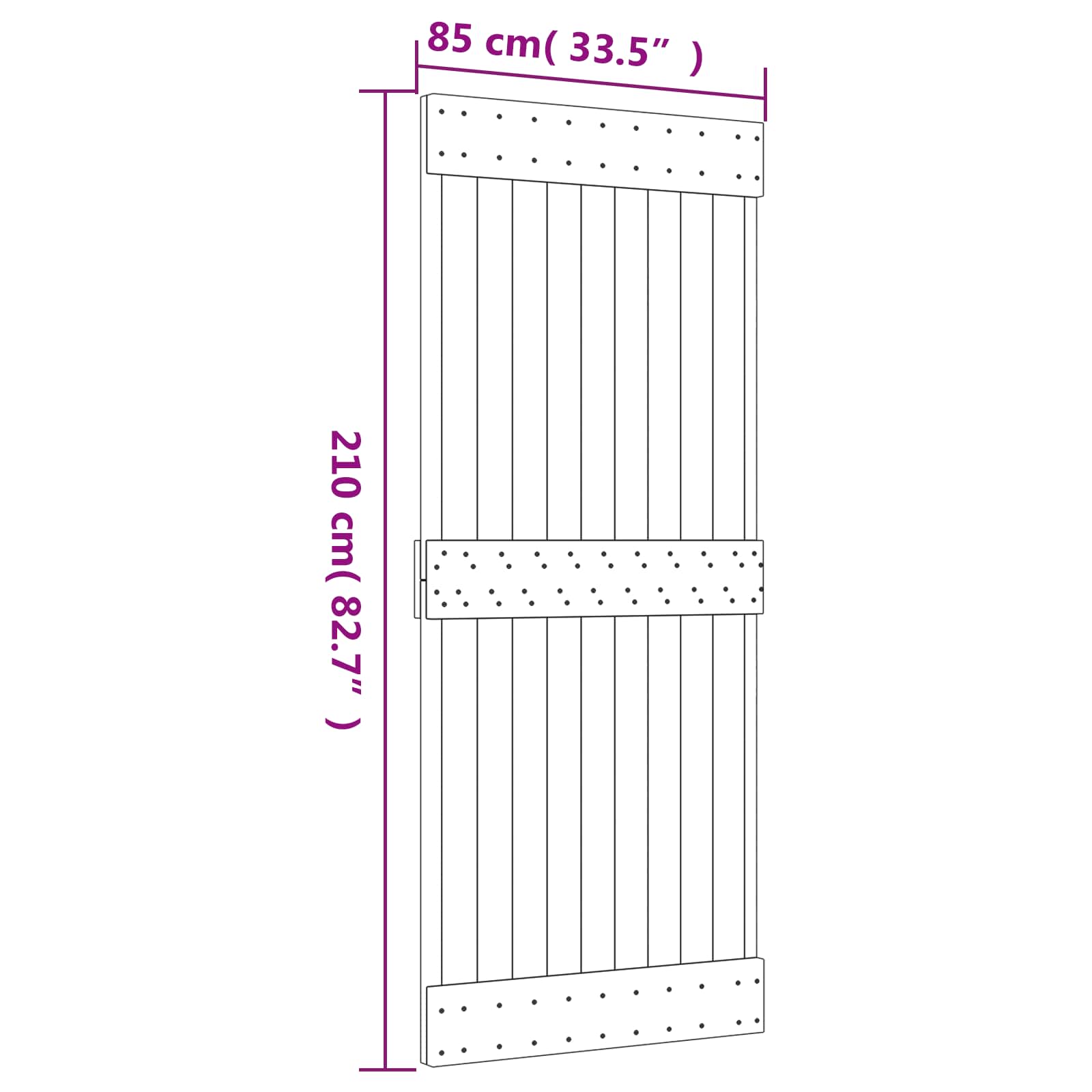 Slankios durys Natūrali ir juoda 85 x 210 cm