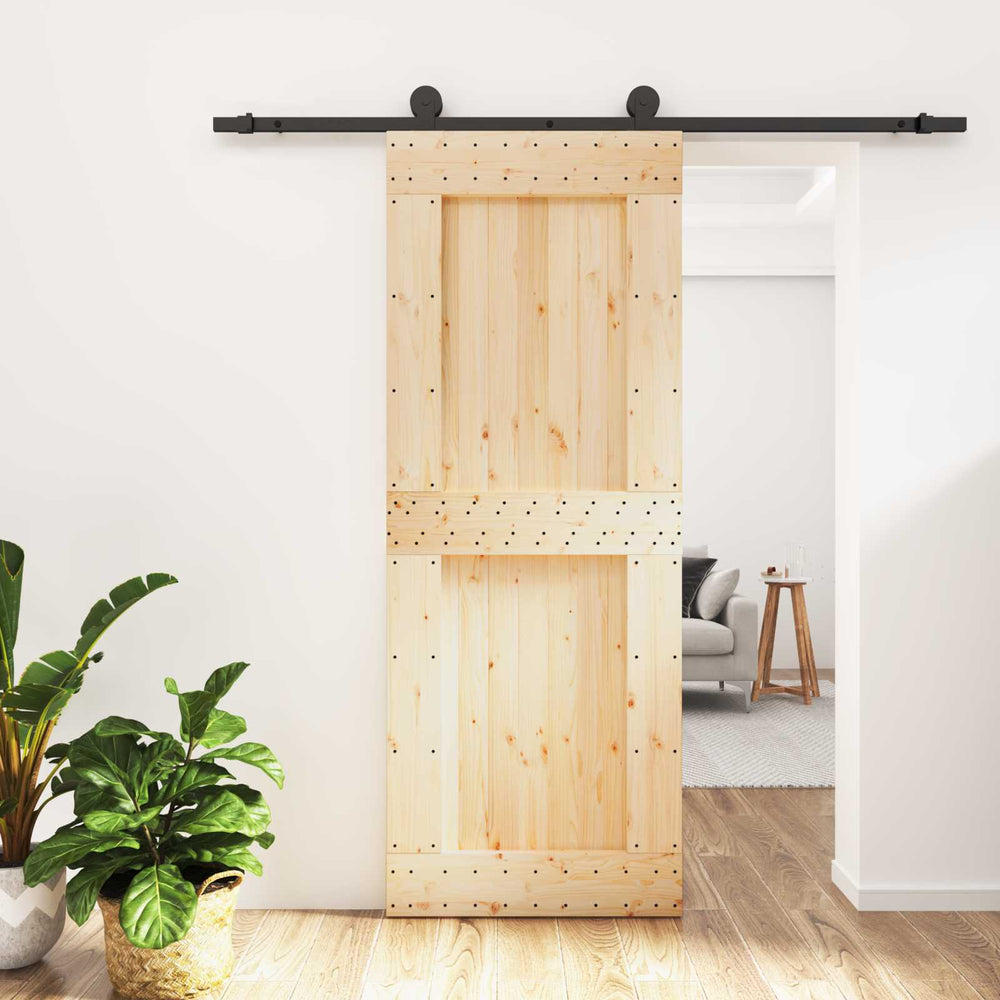 Slankios durys Natūrali ir juoda 80 x 210 cm