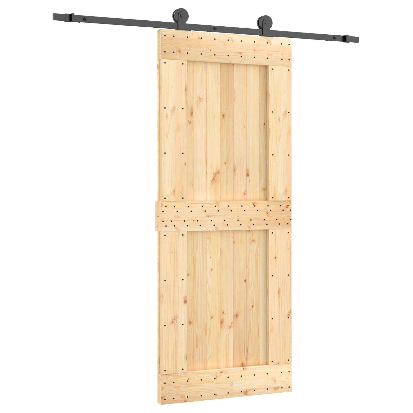 Slankios durys Natūrali ir juoda 85 x 210 cm