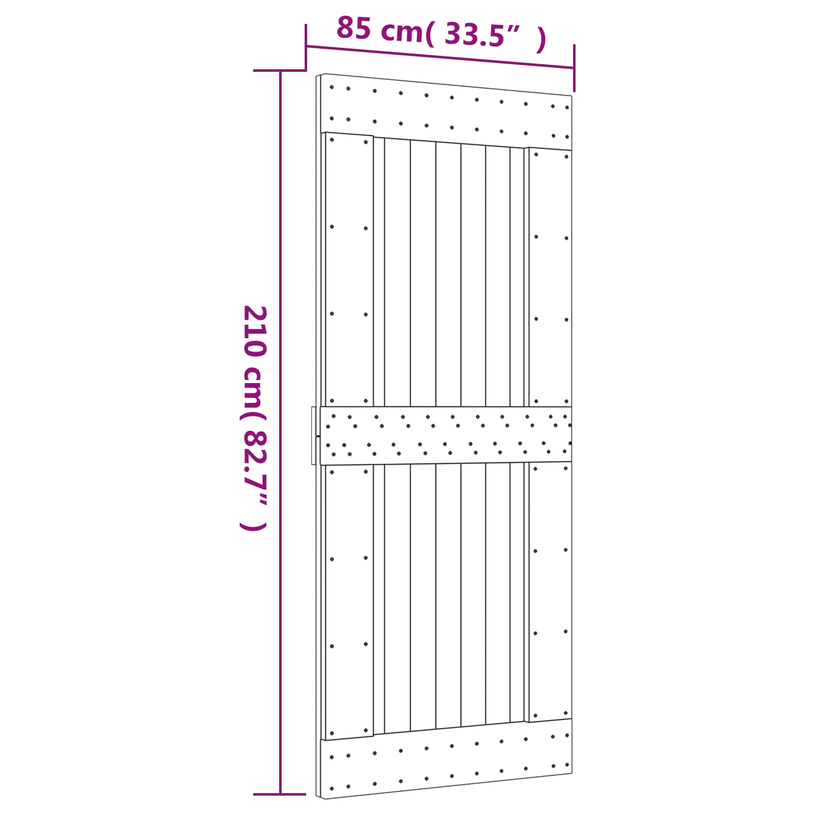 Slankios durys Natūrali ir juoda 85 x 210 cm