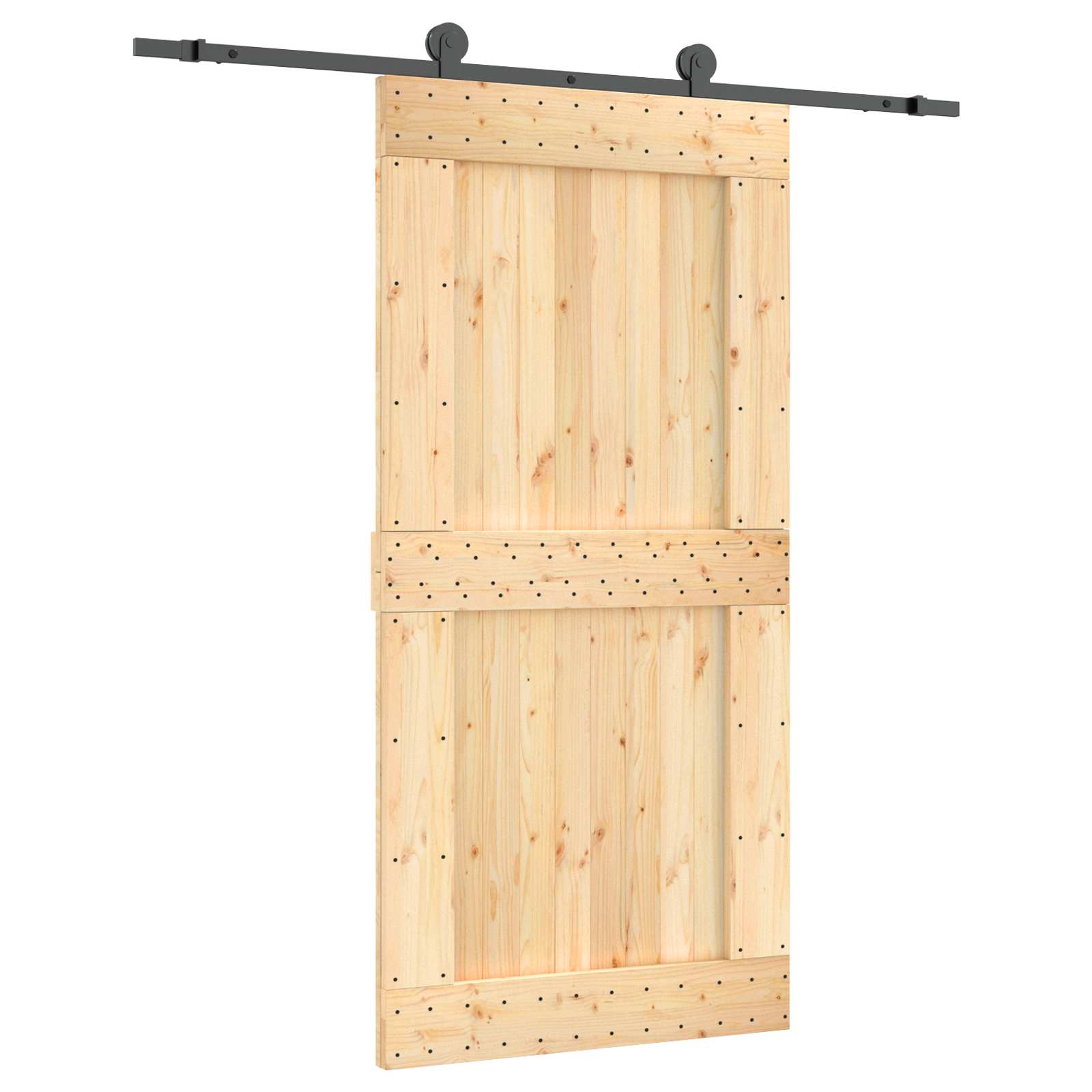 Slankios durys Natūrali ir juoda 100 x 210 cm