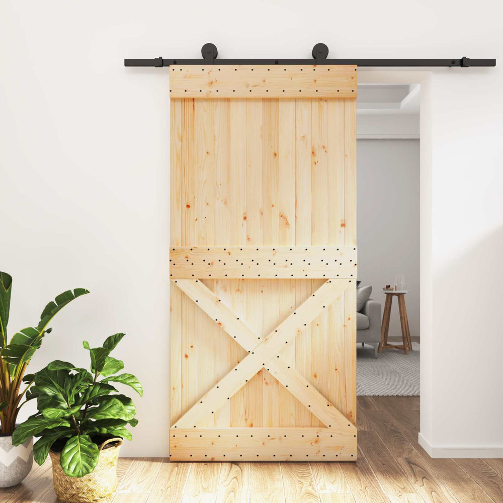 Slankios durys Natūrali ir juoda 100 x 210 cm