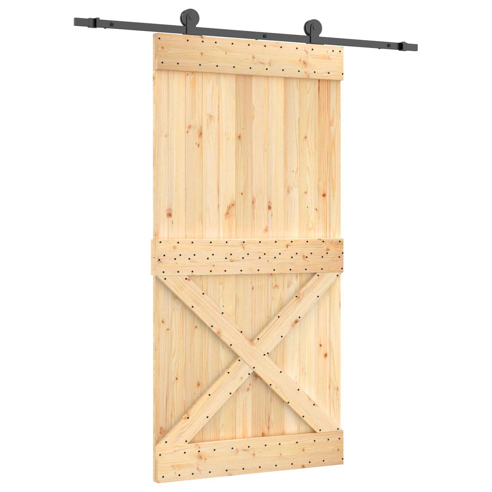 Slankios durys Natūrali ir juoda 100 x 210 cm