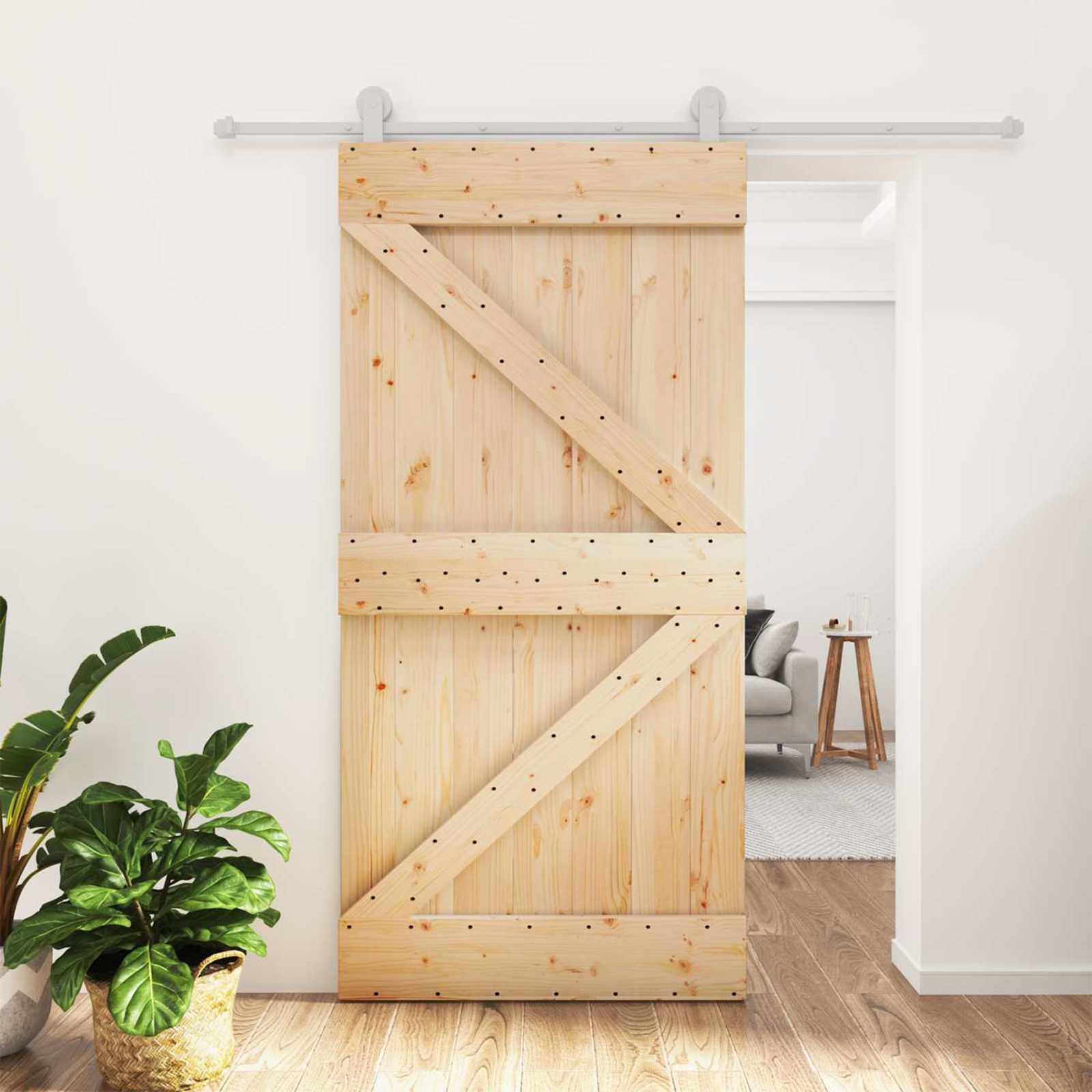 Slankios durys 100 x 210 cm Pušies medienos masyvas