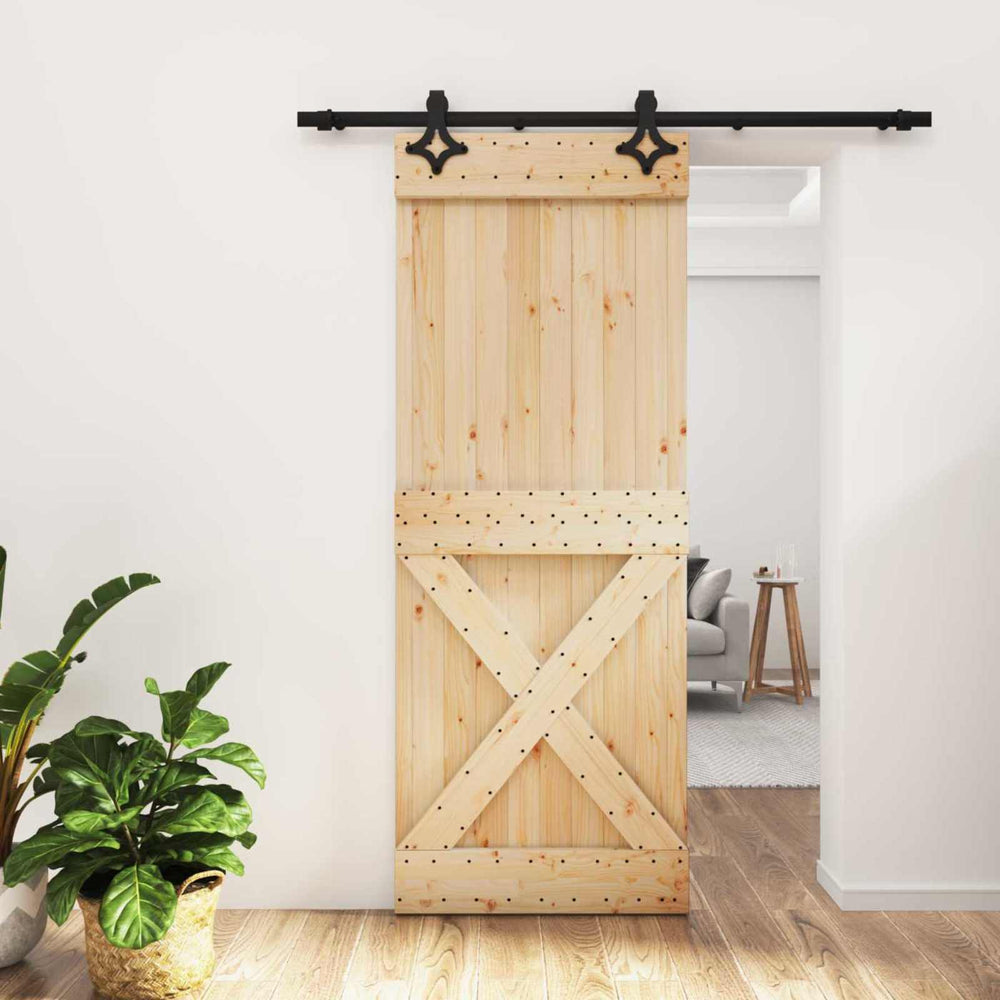 Slankios durys Natūrali ir juoda 80 x 210 cm