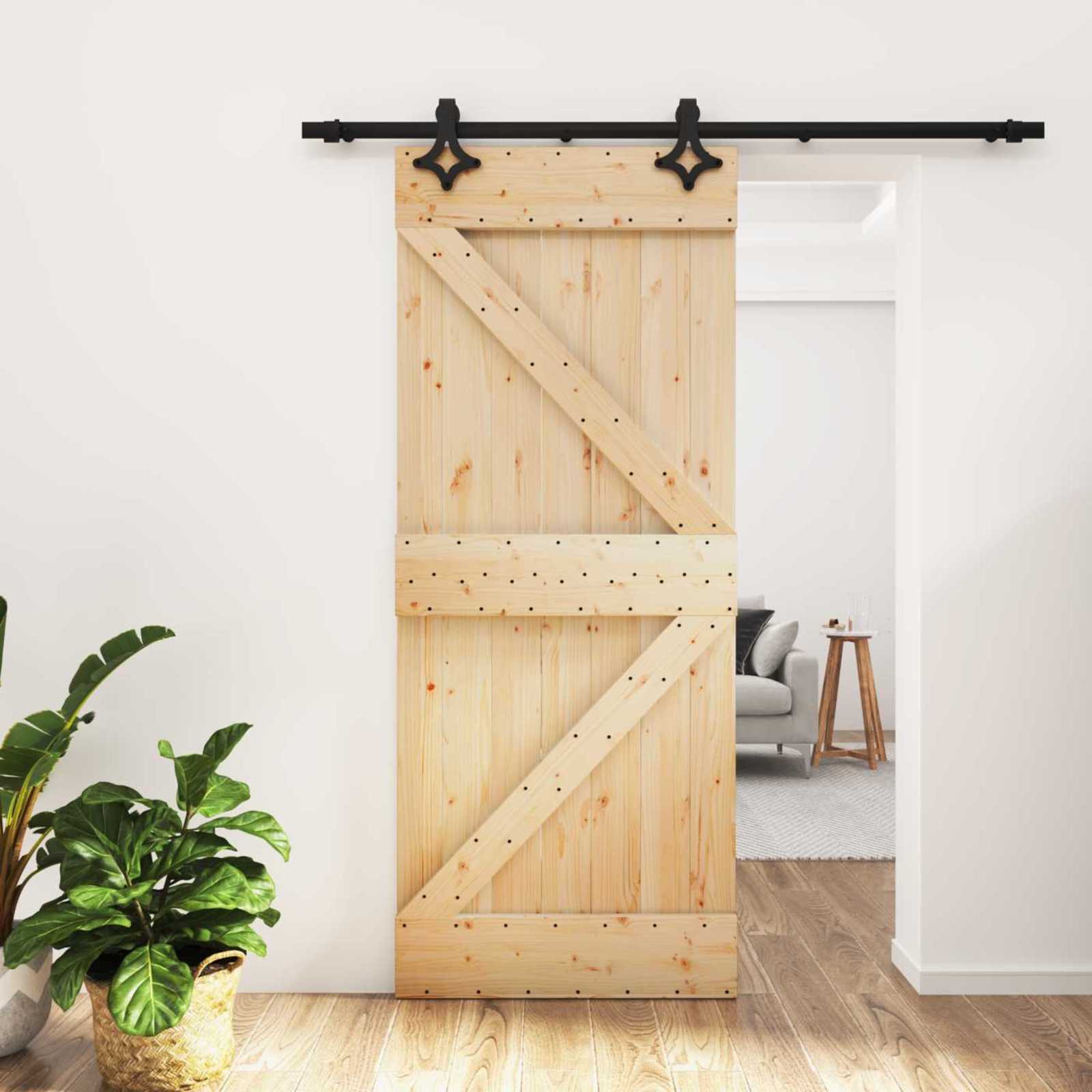 Slankios durys Natūrali ir juoda 85 x 210 cm