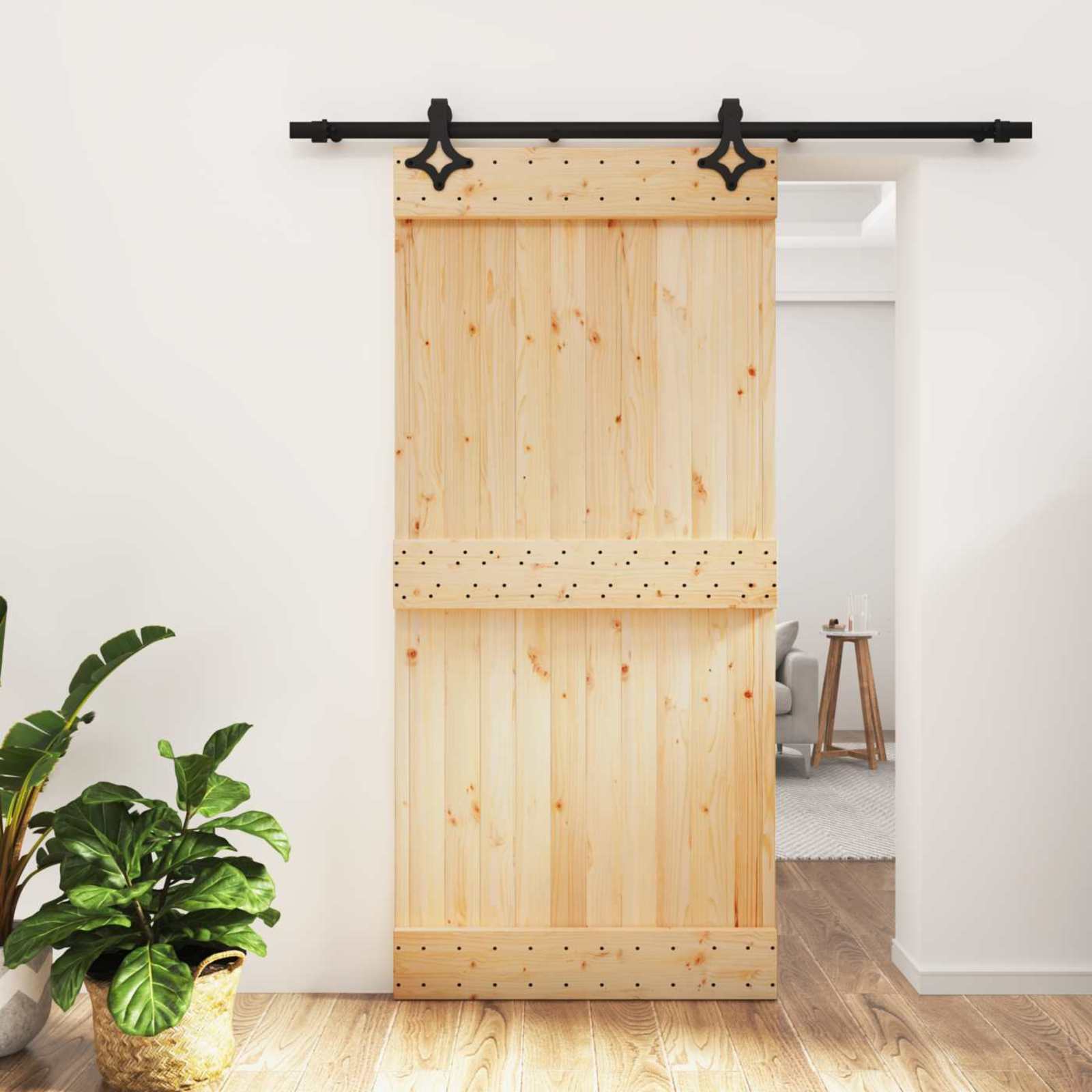 Slankios durys Natūrali ir juoda 95 x 210 cm