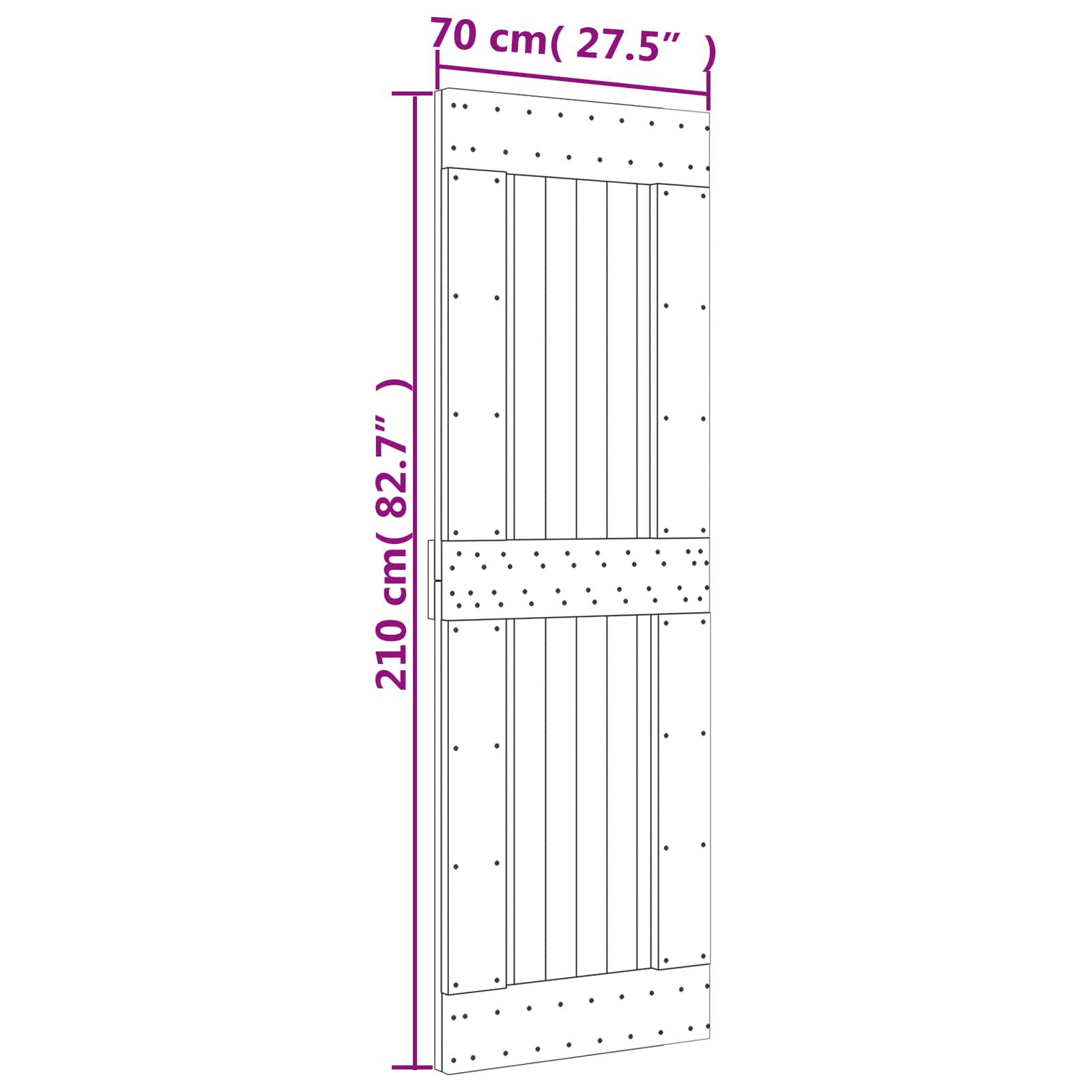 Slankios durys Natūrali ir juoda 70 x 210 cm