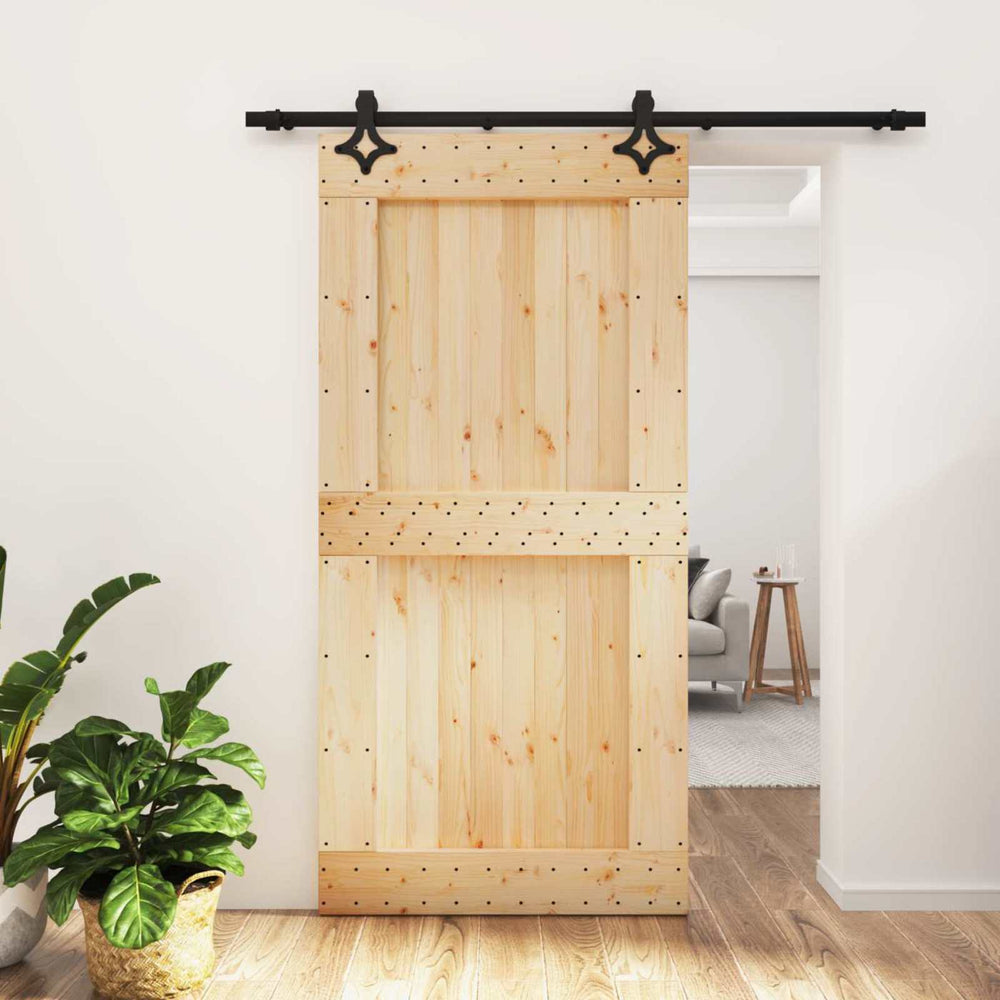 Slankios durys Natūrali ir juoda 100 x 210 cm