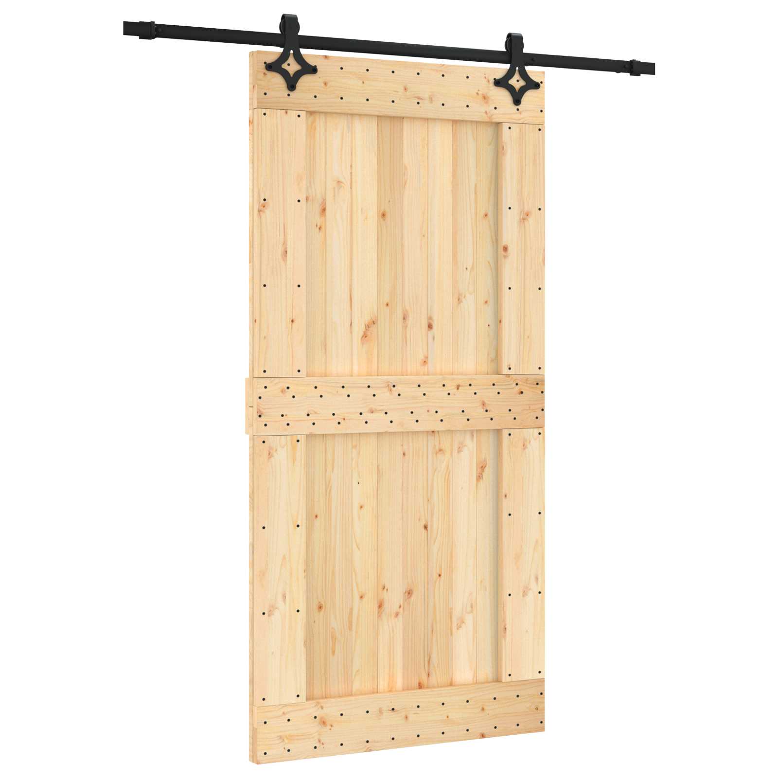 Slankios durys Natūrali ir juoda 100 x 210 cm