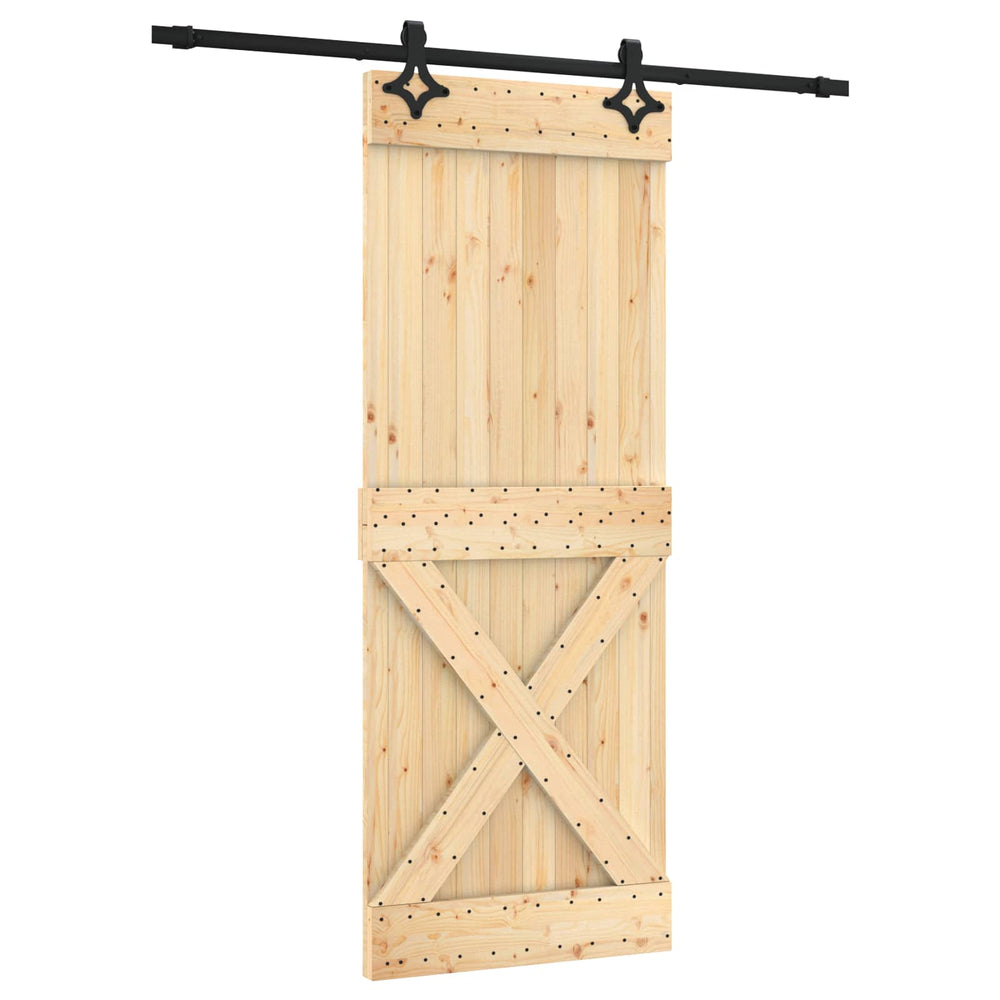 Slankios durys Natūrali ir juoda 80 x 210 cm