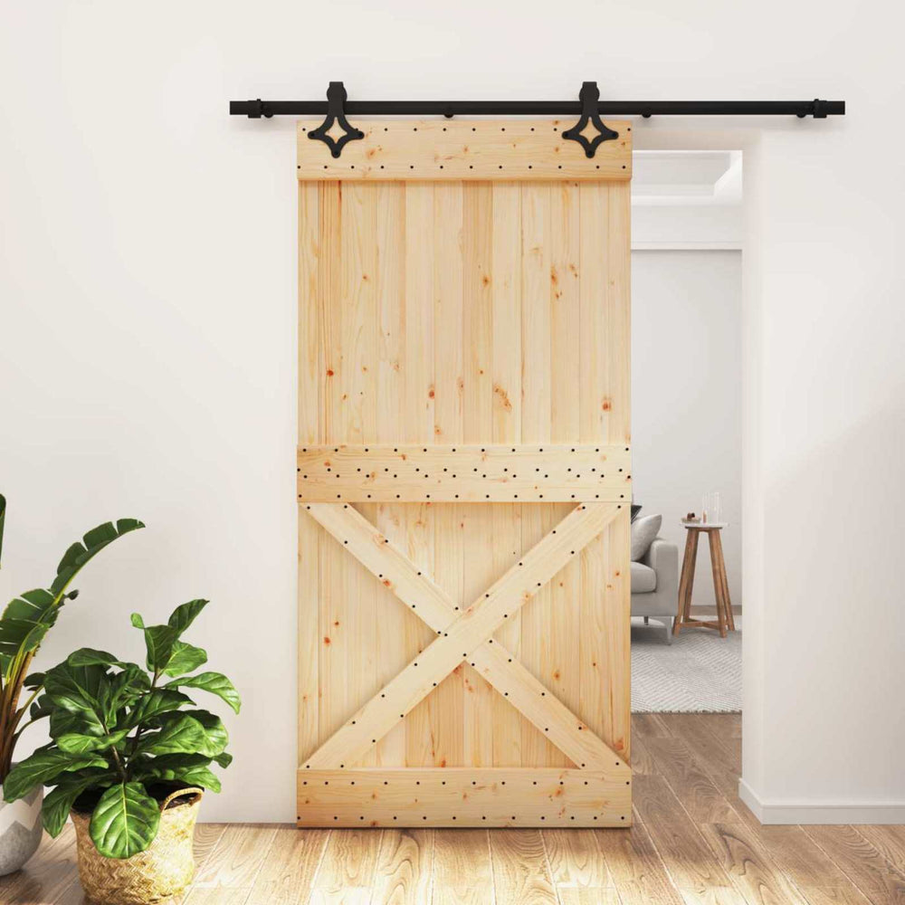 Slankios durys Natūrali ir juoda 100 x 210 cm