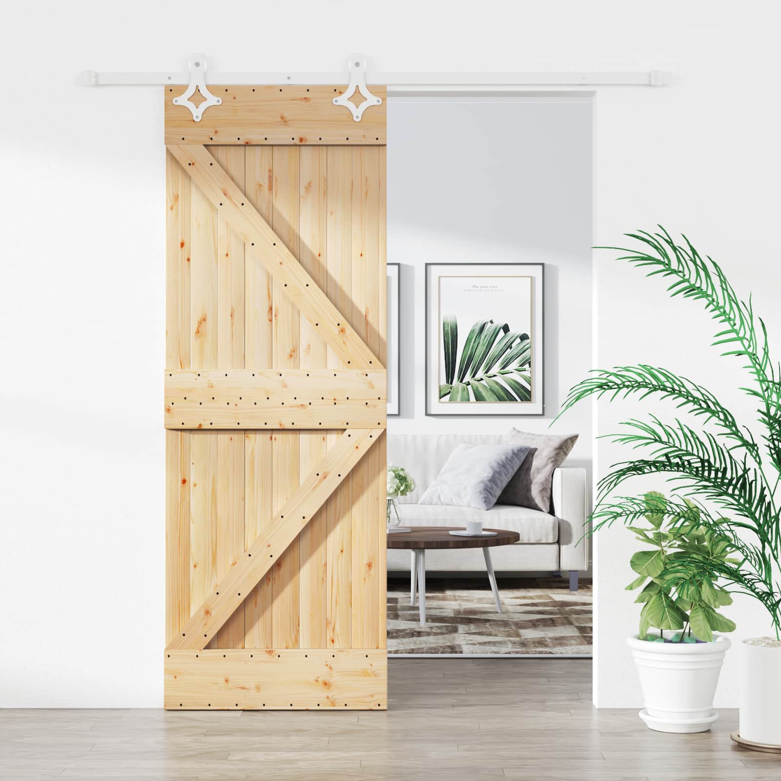 Slankios durys Natūrali ir Balta 80 x 210 cm