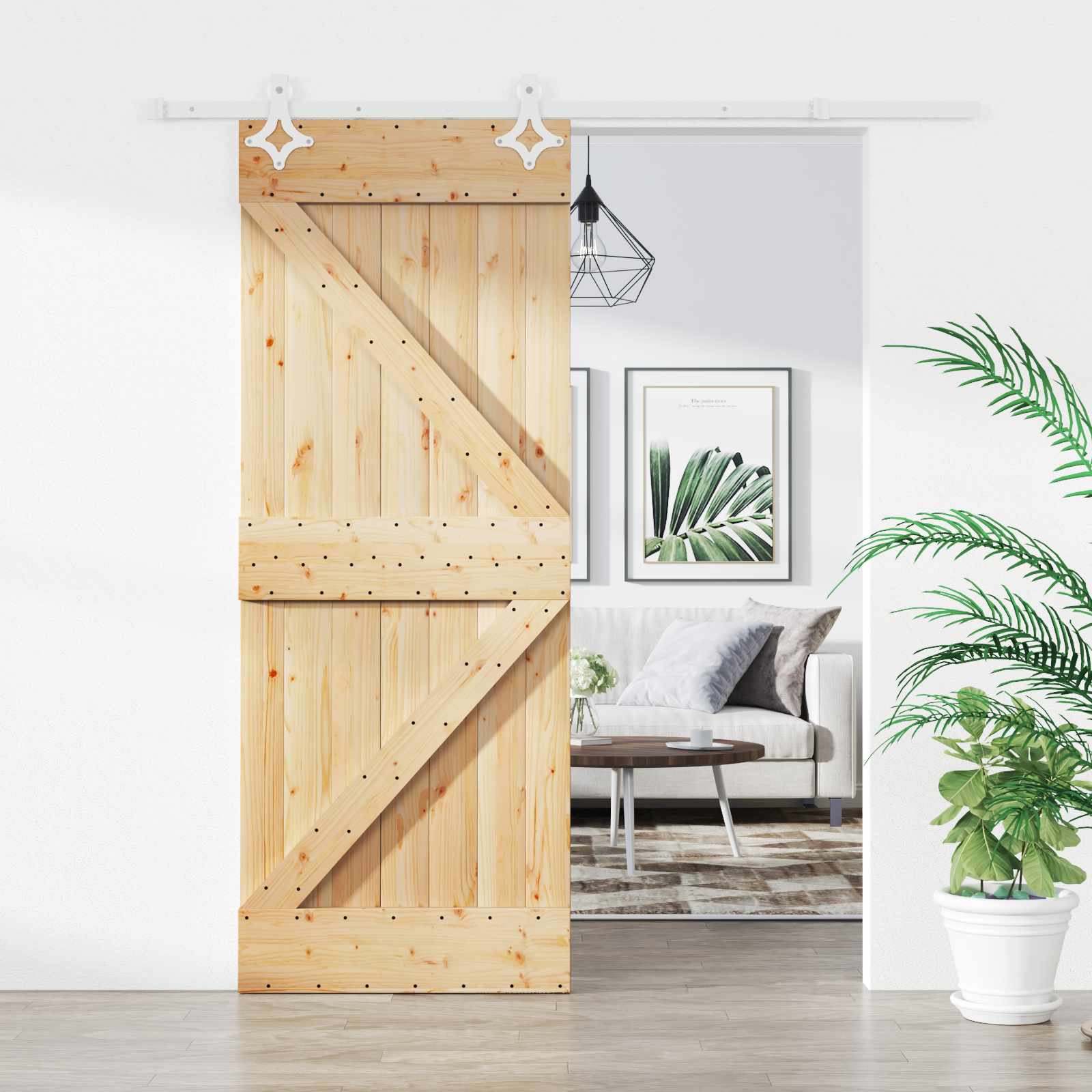 Slankios durys Natūrali ir Balta 85 x 210 cm