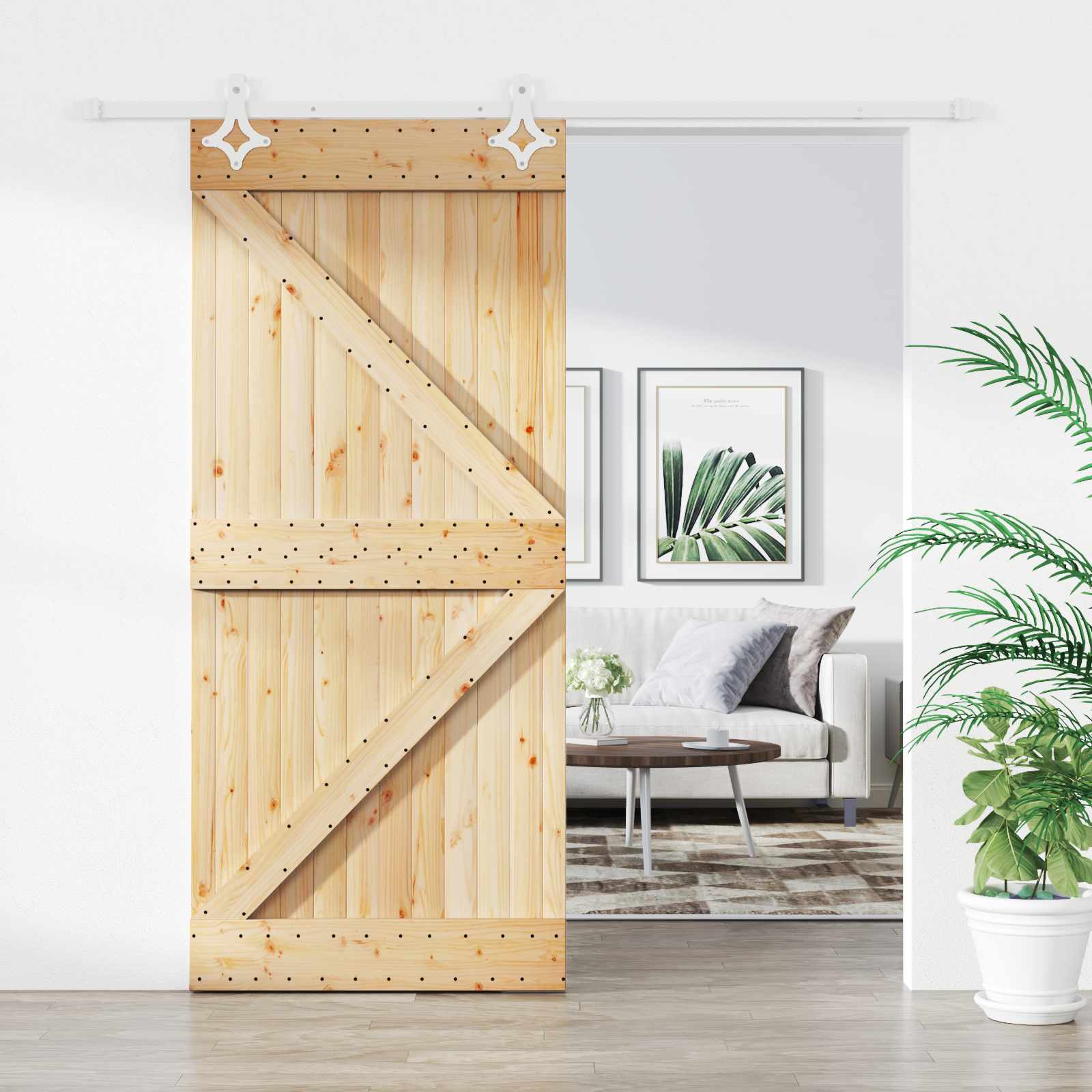 Slankios durys 100 x 210 cm Pušies medienos masyvas