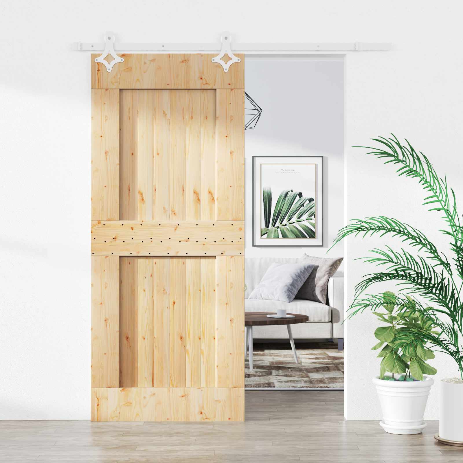 Slankios durys Natūrali ir Balta 80 x 210 cm