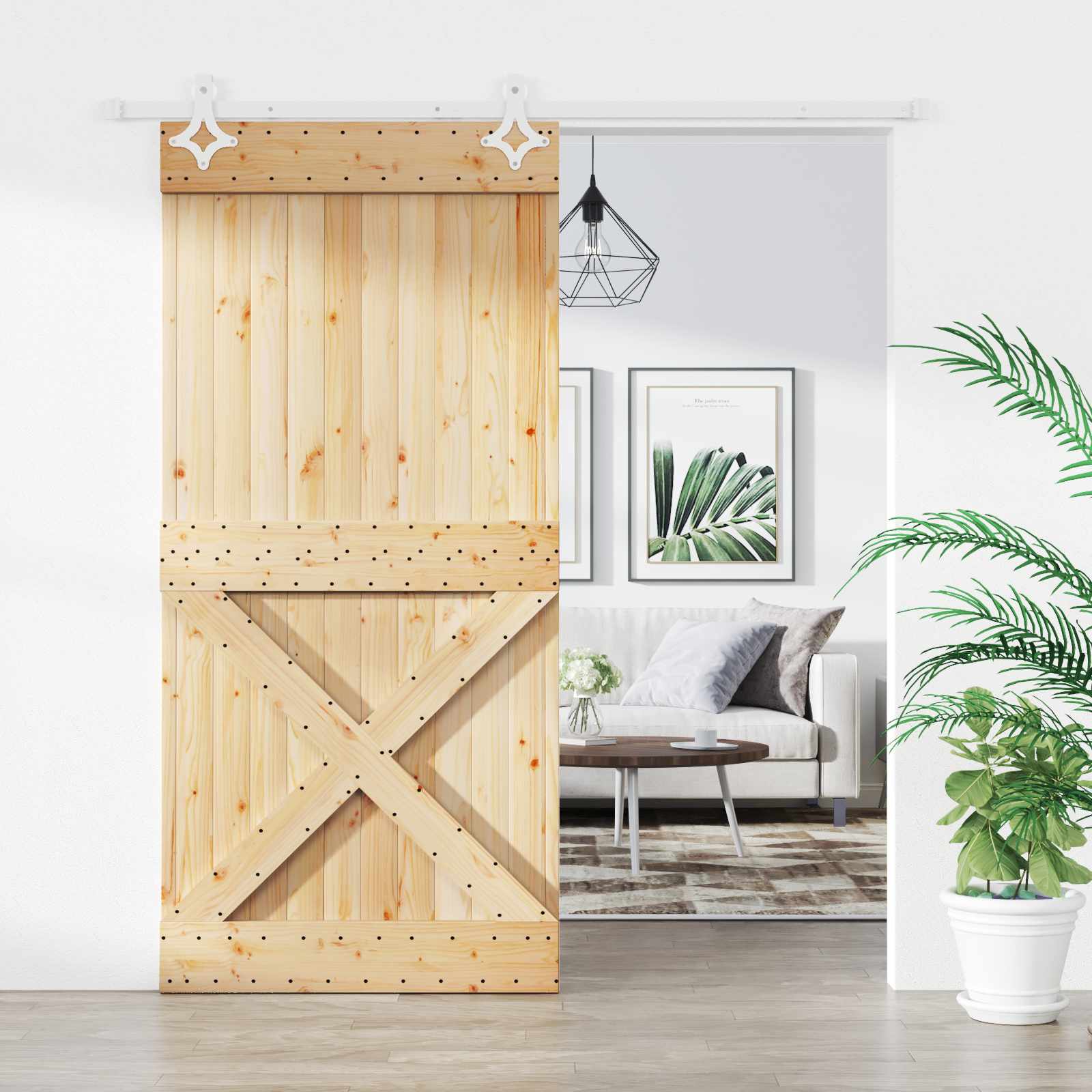Slankios durys Natūrali ir Balta 100 x 210 cm