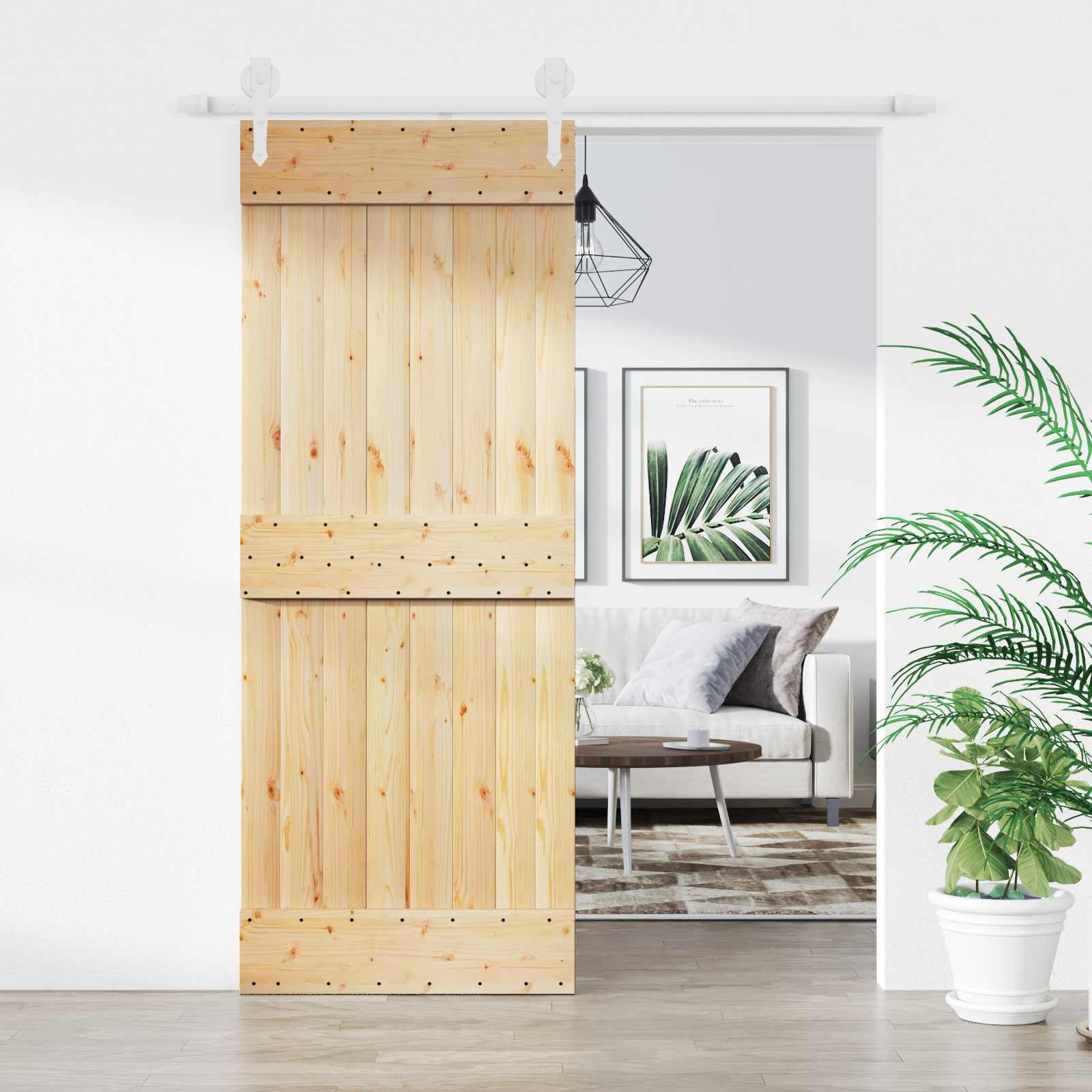 Slankios durys Natūrali ir Balta 80 x 210 cm