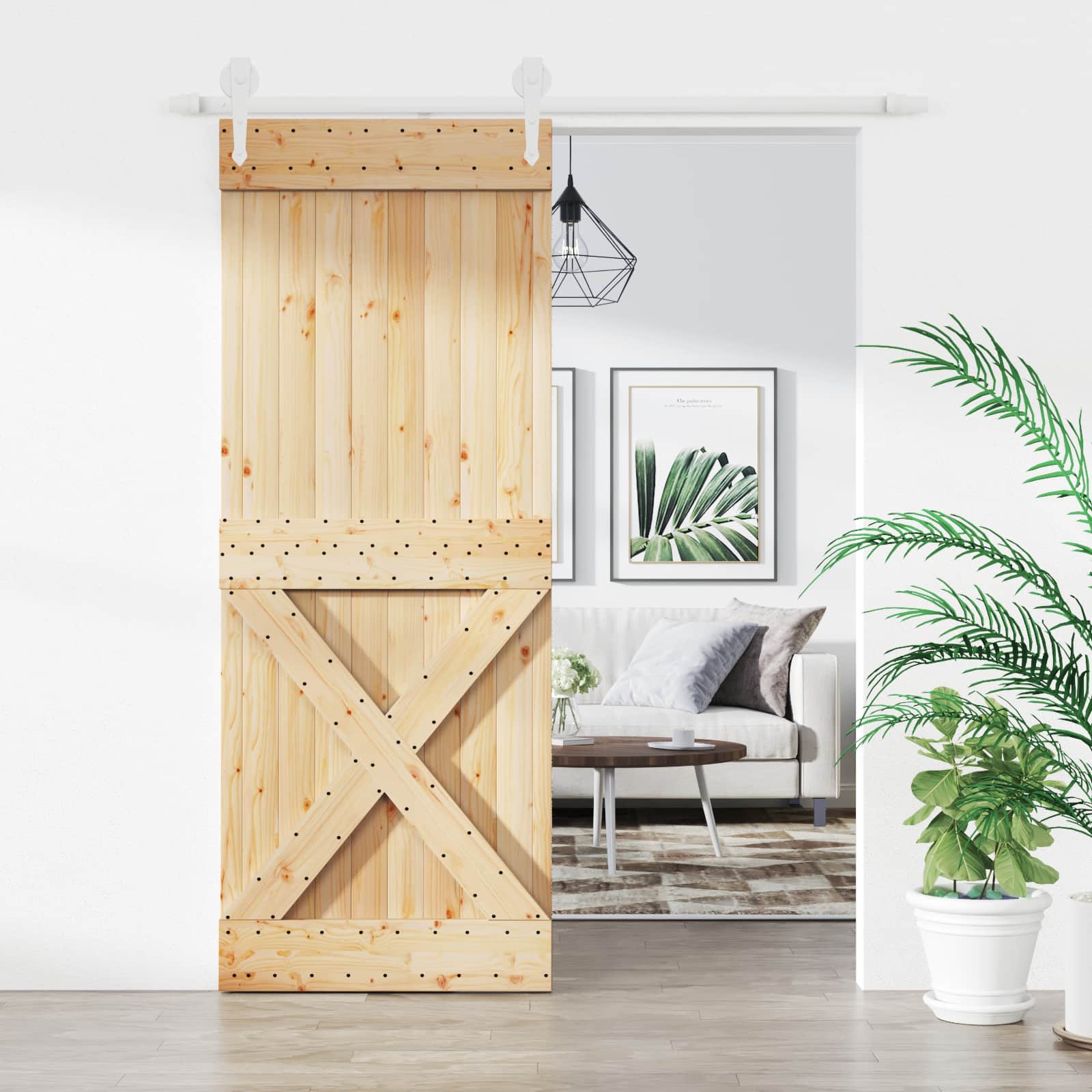Slankios durys Natūrali ir Balta 80 x 210 cm