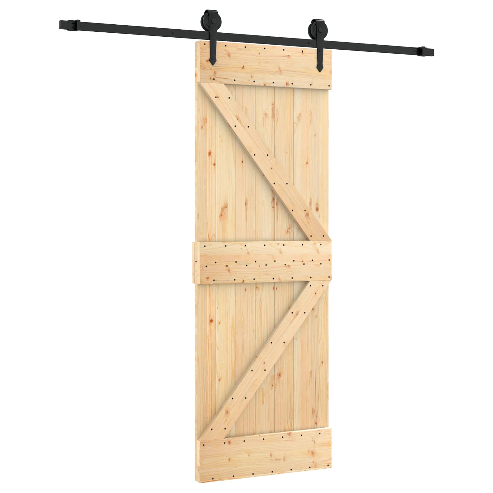 Slankios durys Natūrali ir juoda 70 x 210 cm
