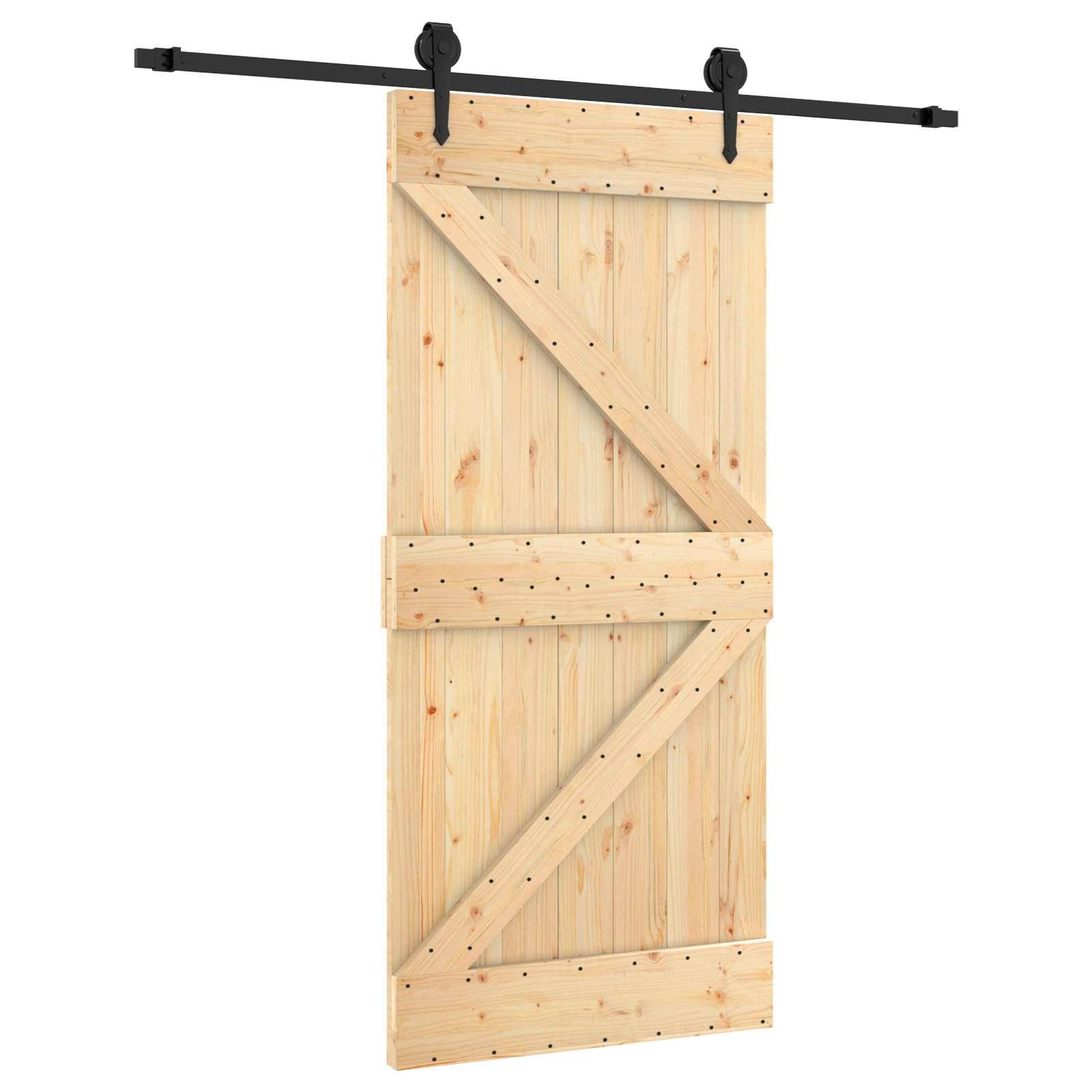 Slankios durys Natūrali ir juoda 95 x 210 cm