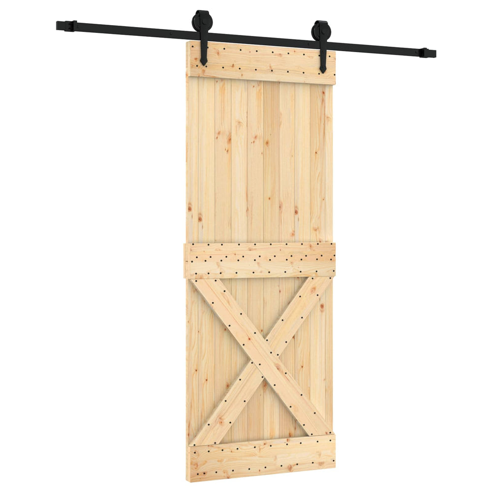 Slankios durys Natūrali ir juoda 80 x 210 cm