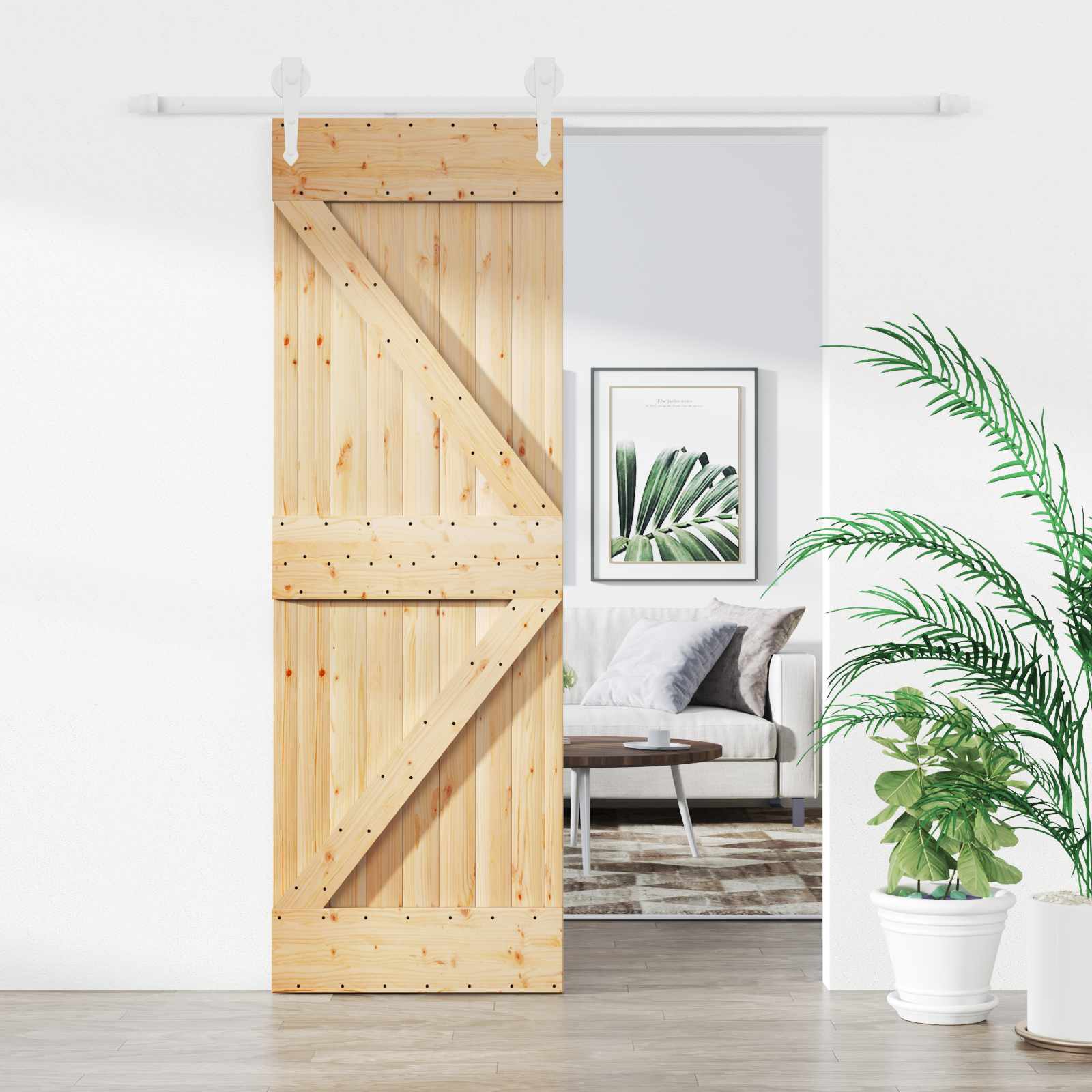 Slankios durys Natūrali ir Balta 70 x 210 cm