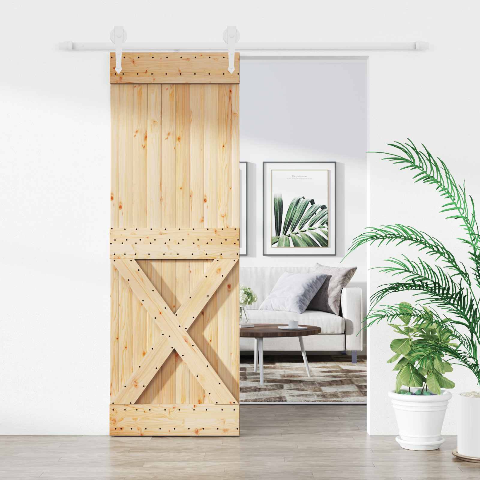 Slankios durys Natūrali ir Balta 80 x 210 cm