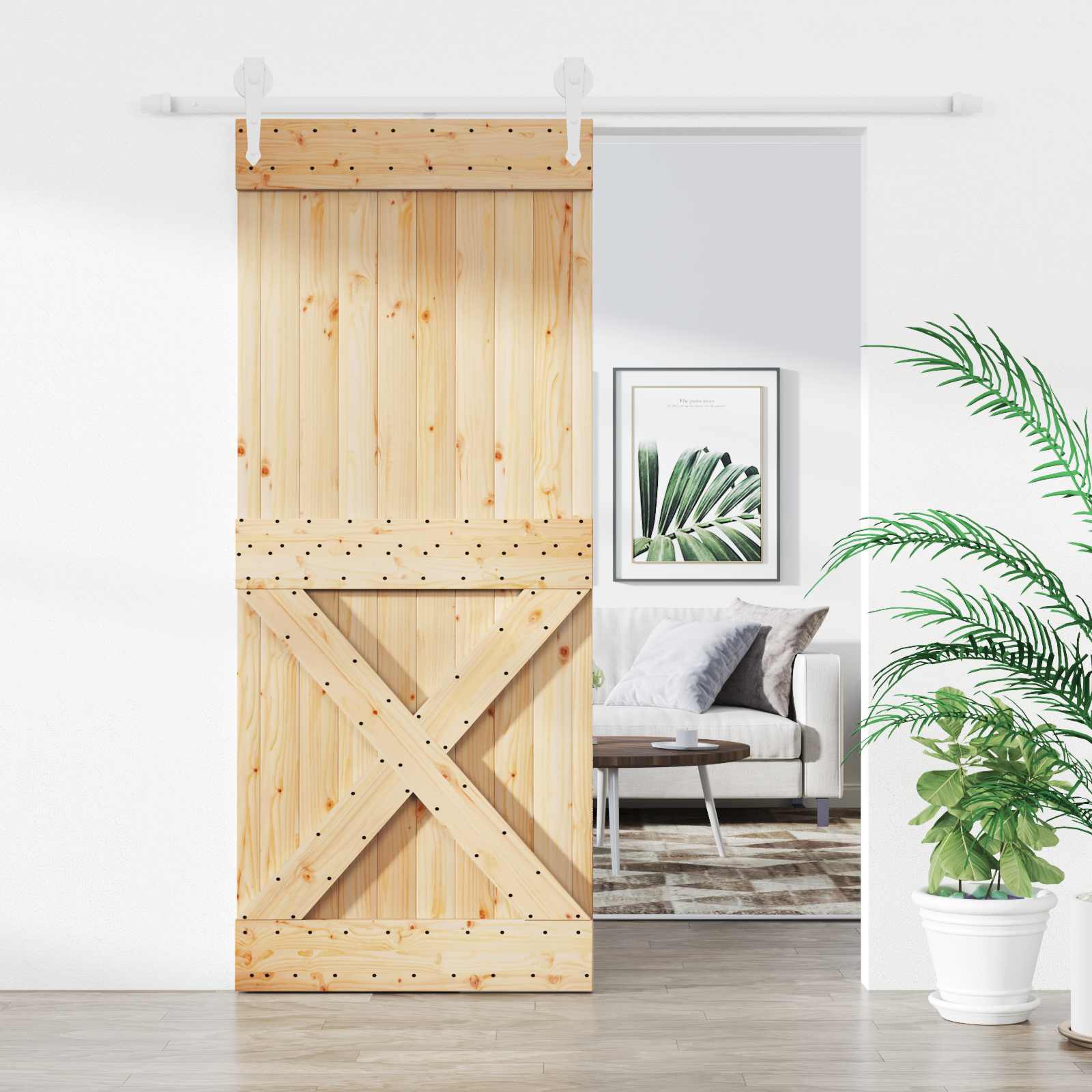 Slankios durys 100 x 210 cm Pušies medienos masyvas