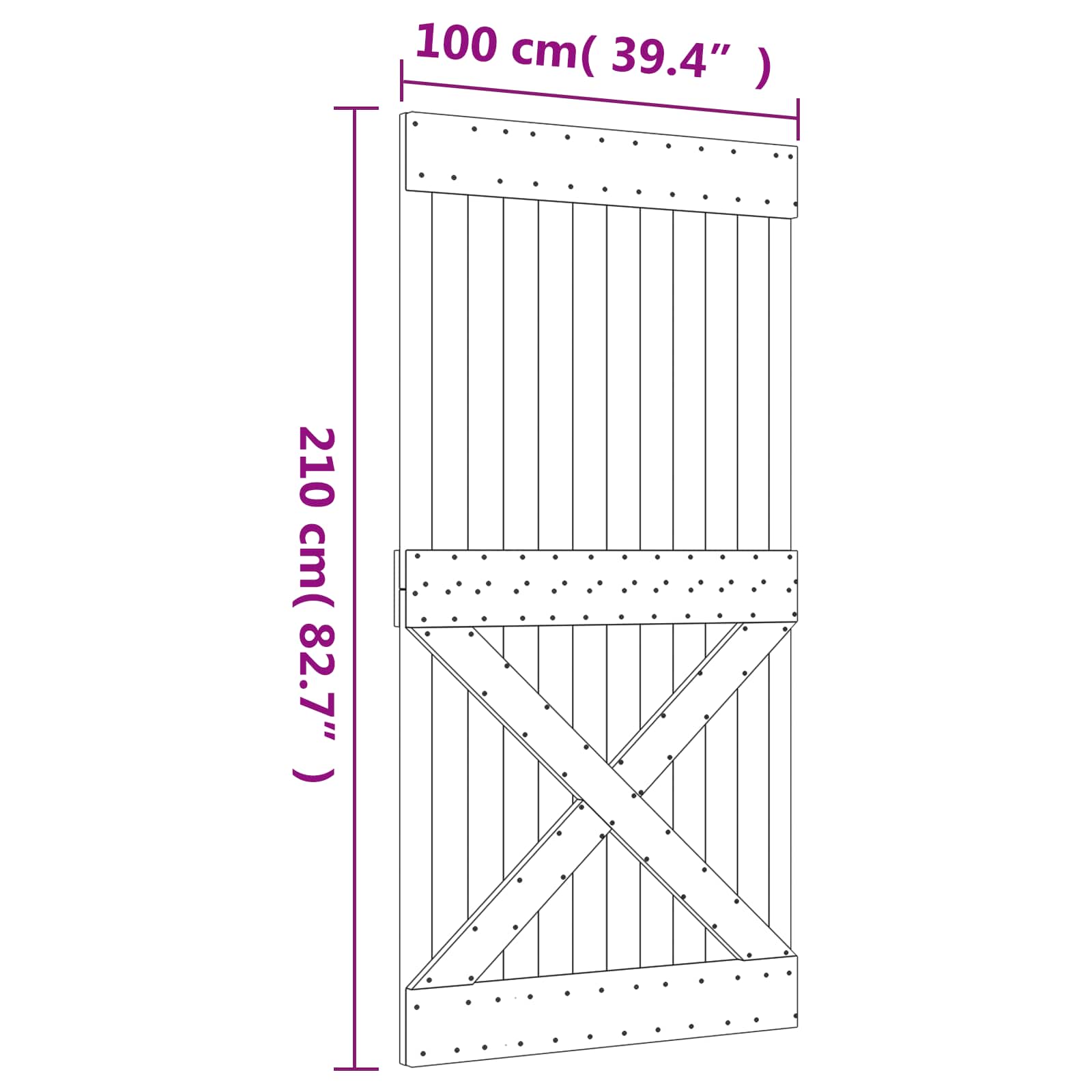 Slankios durys 100 x 210 cm Pušies medienos masyvas