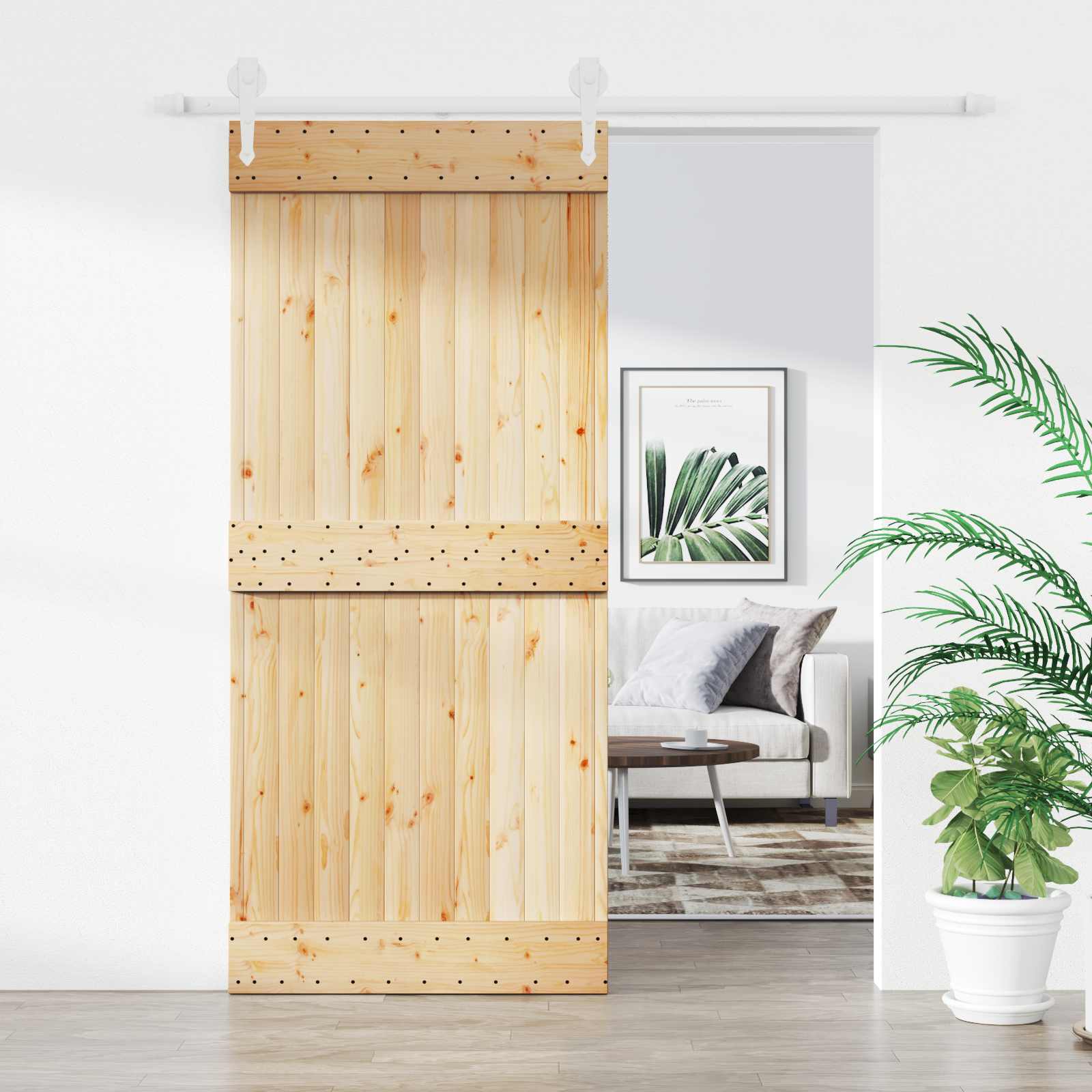 Slankios durys Natūrali ir Balta 90 x 210 cm