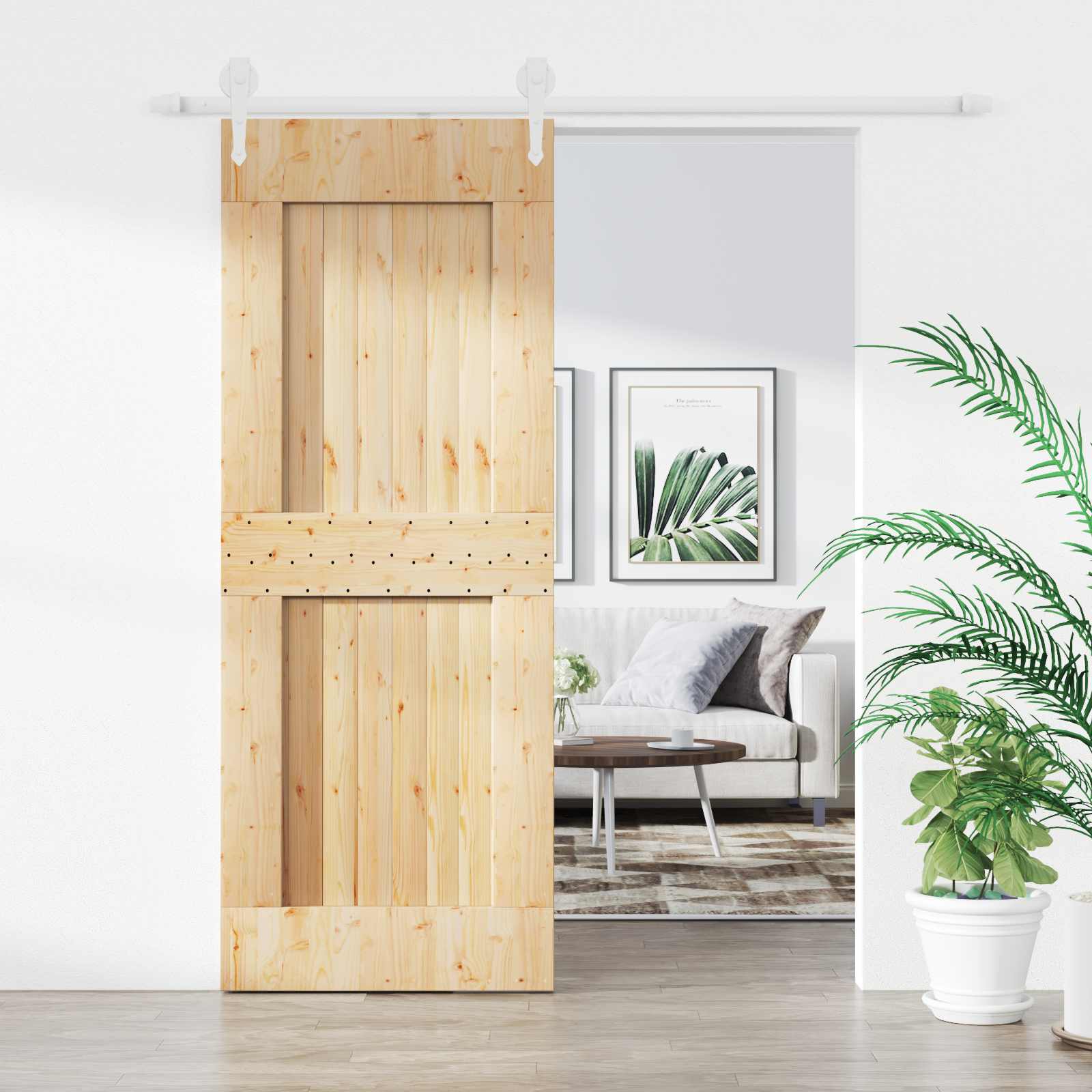 Slankios durys Natūrali ir Balta 80 x 210 cm