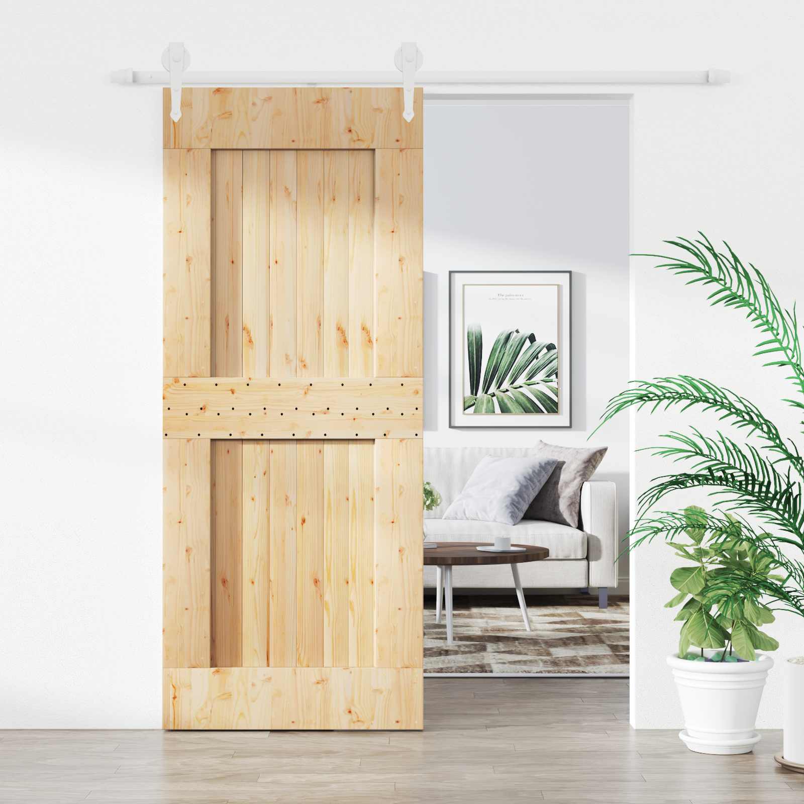 Slankios durys Natūrali ir Balta 85 x 210 cm