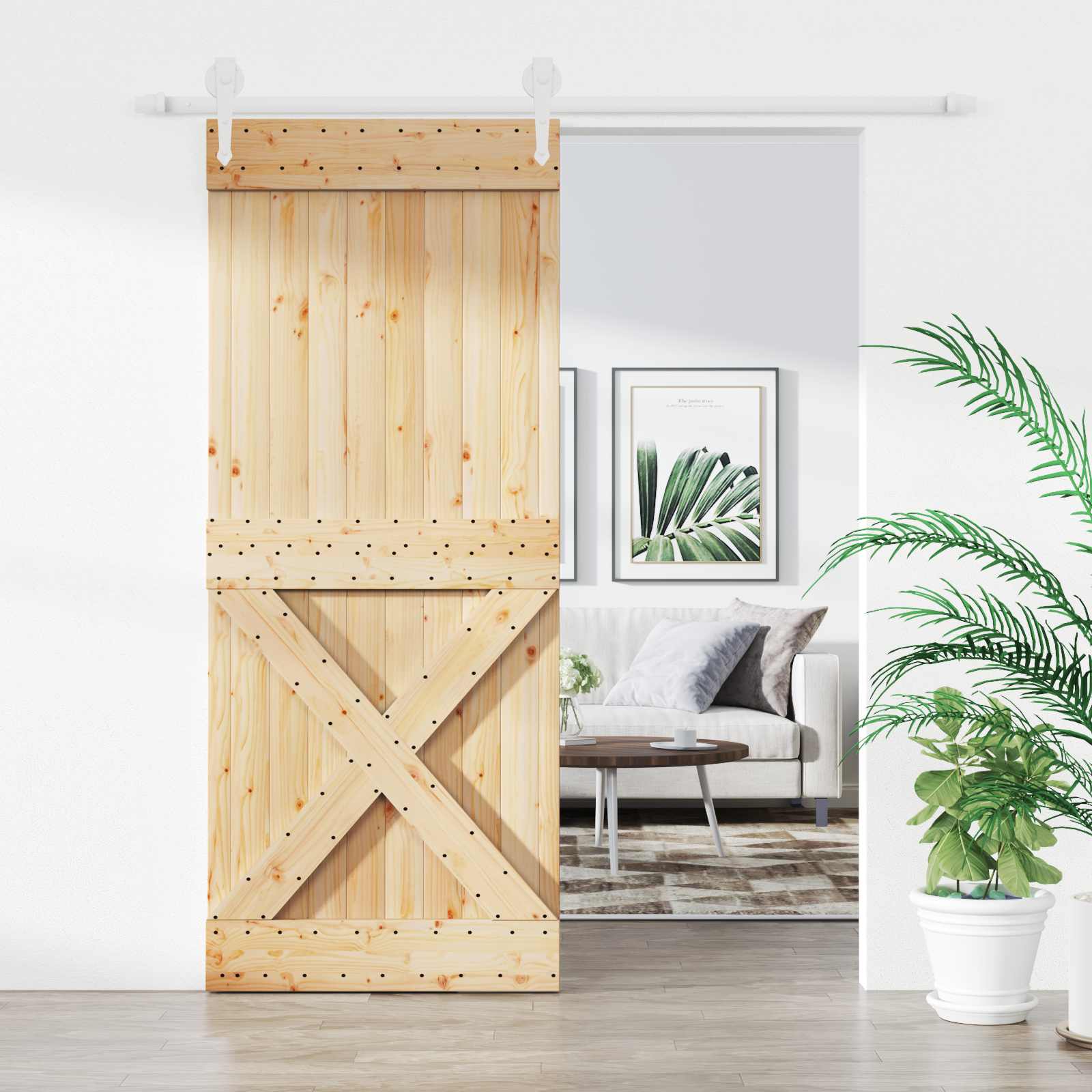 Slankios durys Natūrali ir Balta 85 x 210 cm