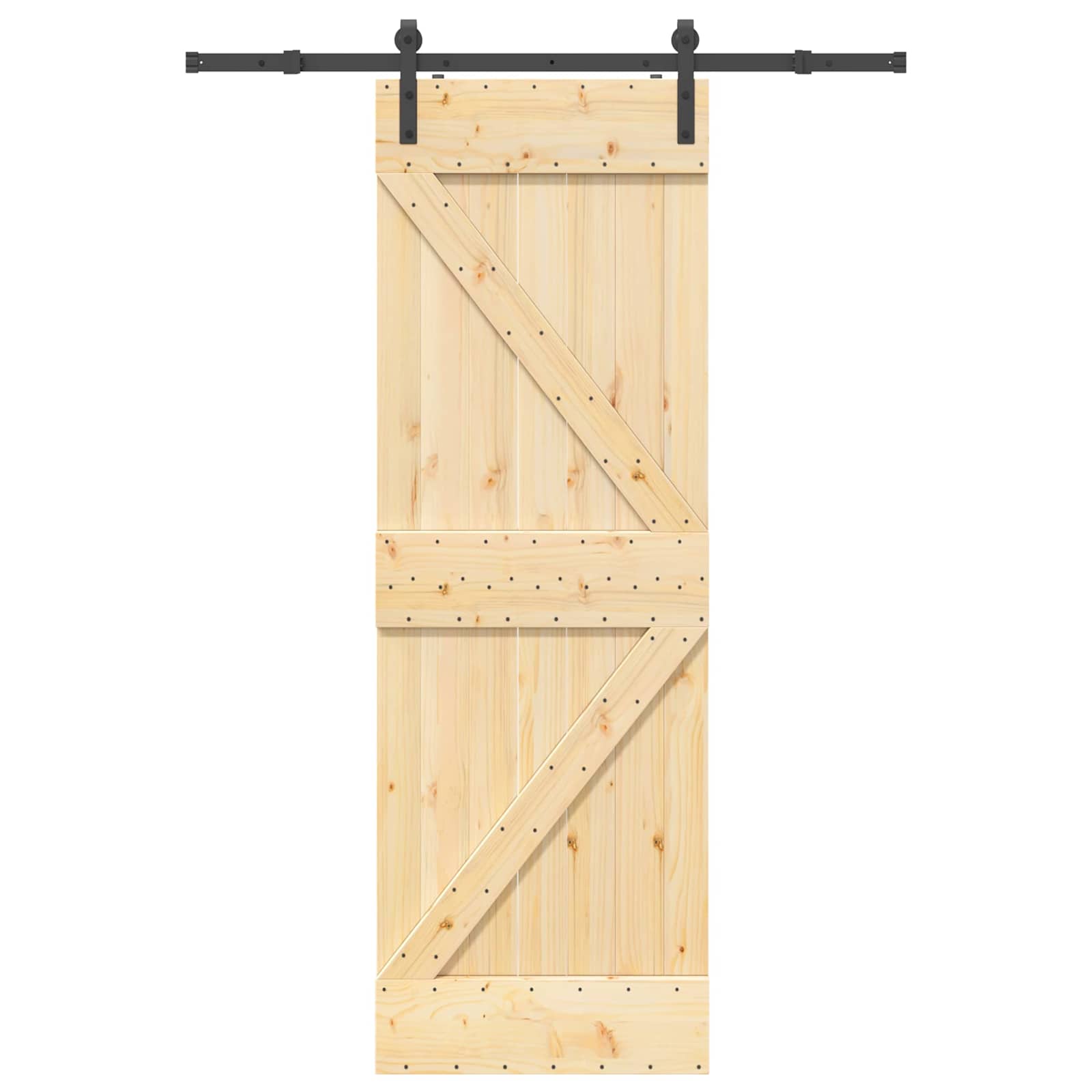 Slankios durys NARVIK Natūrali ir juoda 70 x 210 cm (152,5 cm)