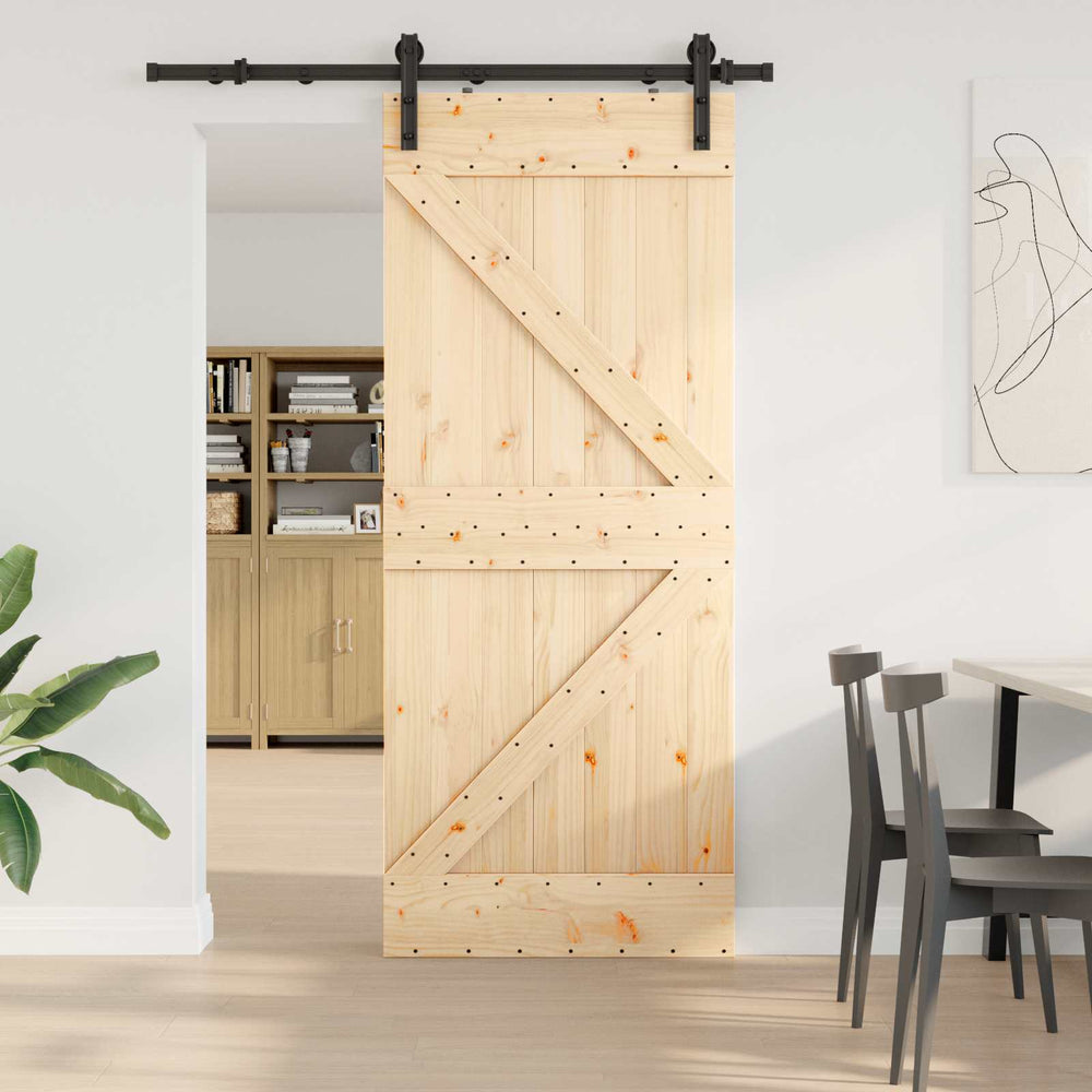 Slankios durys NARVIK Natūrali ir juoda 85 x 210 cm (152,5 cm)