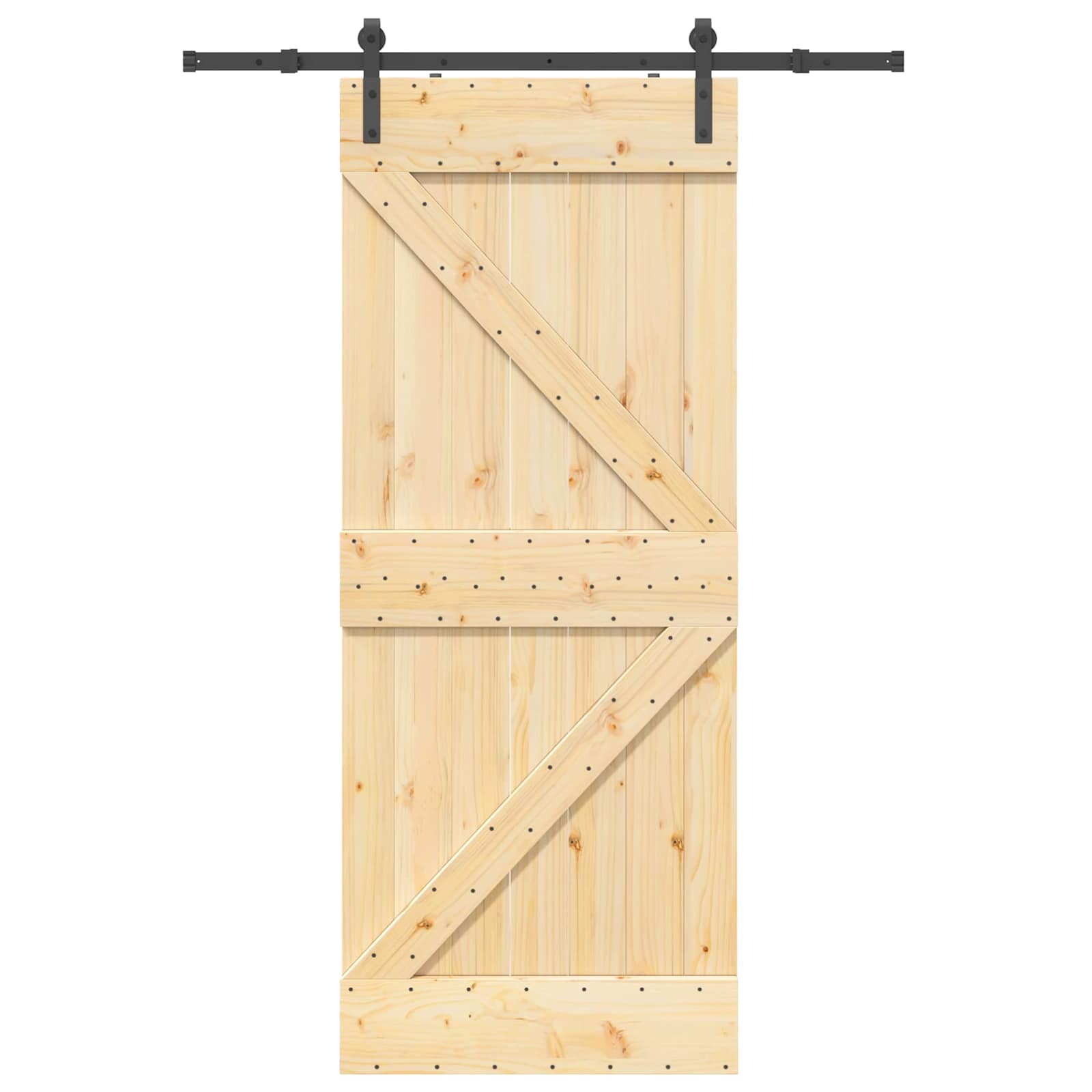 Slankios durys NARVIK Natūrali ir juoda 85 x 210 cm (152,5 cm)