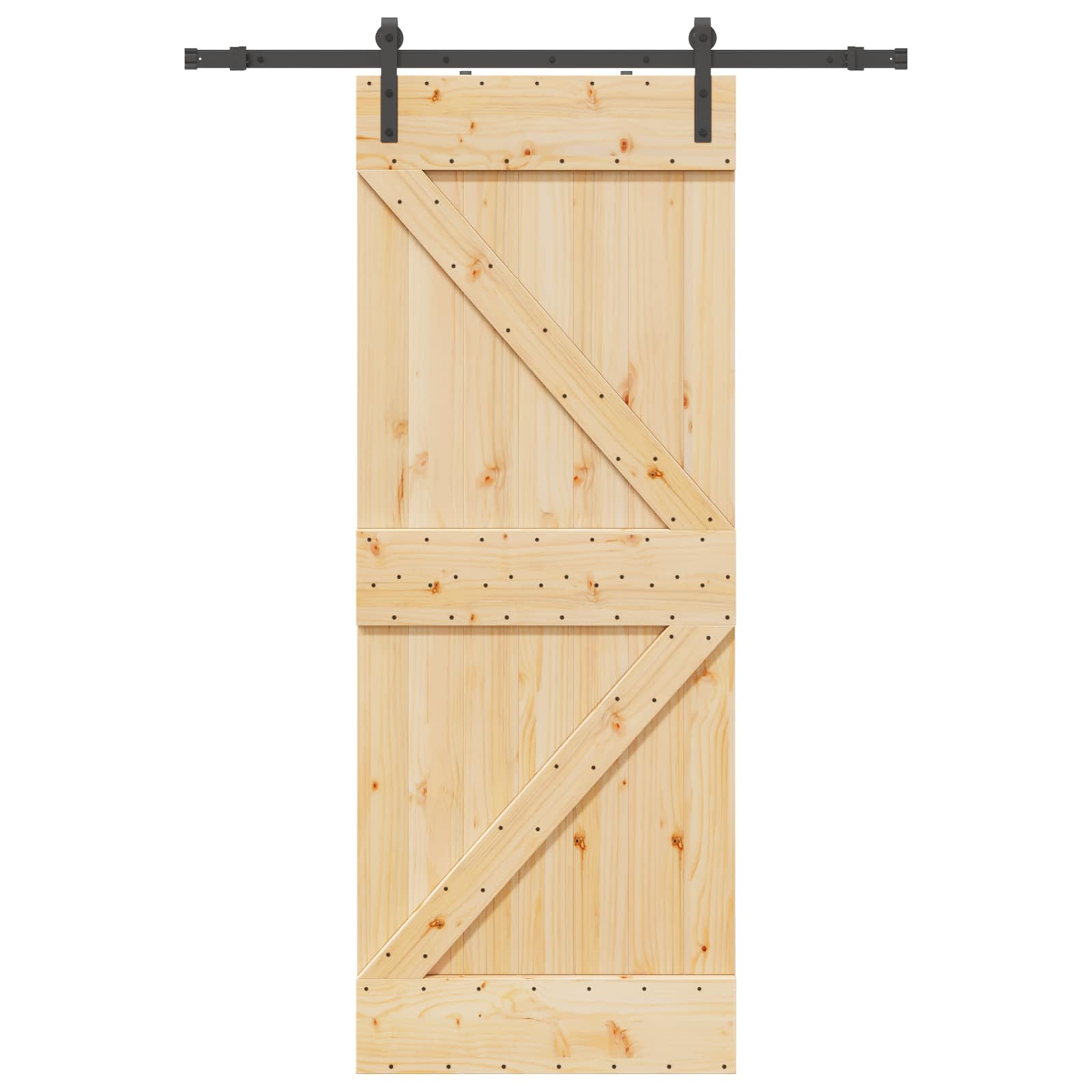 Slankios durys NARVIK Natūrali ir juoda 80 x 210 cm (152,5 cm)
