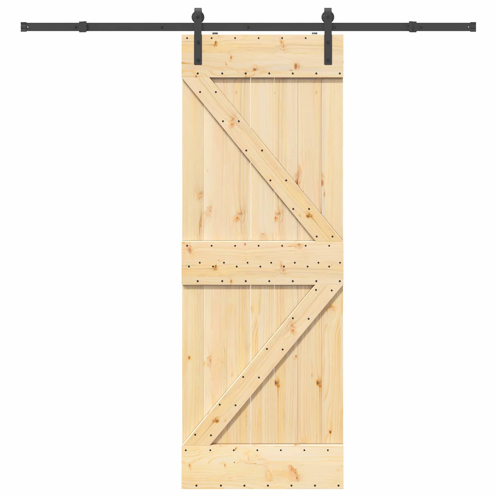 Bīdāmās durvis NARVIK Dabīgā un melna 70 x 210 cm (213,5 cm)