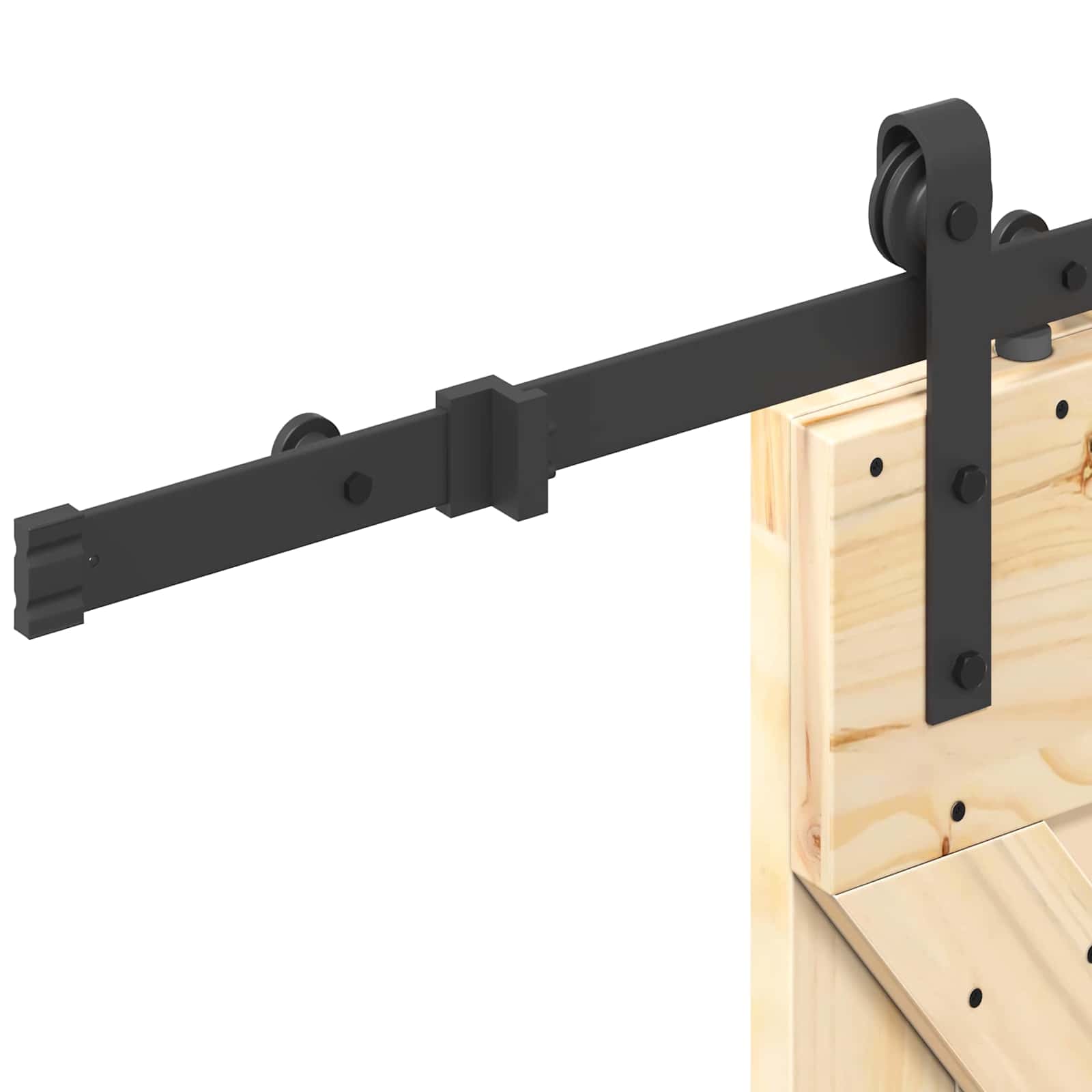 Slankios durys NARVIK Natūrali ir juoda 85 x 210 cm (213,5 cm)