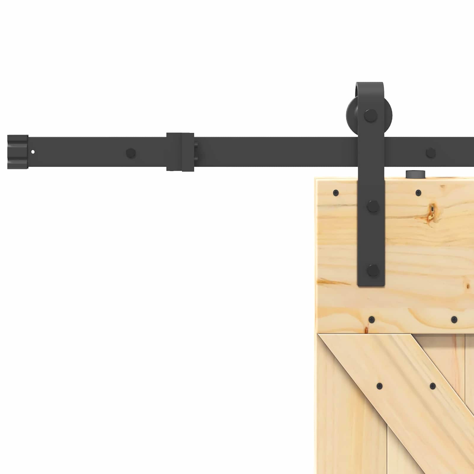 Slankios durys NARVIK Natūrali ir juoda 85 x 210 cm (213,5 cm)