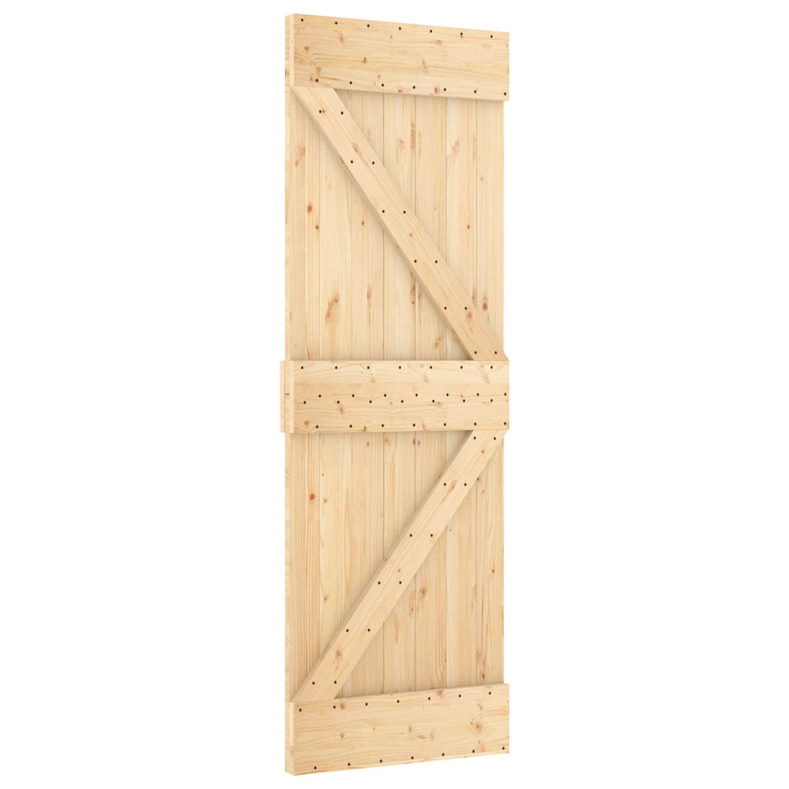 Slankios durys NARVIK Natūrali ir juoda 85 x 210 cm (213,5 cm)