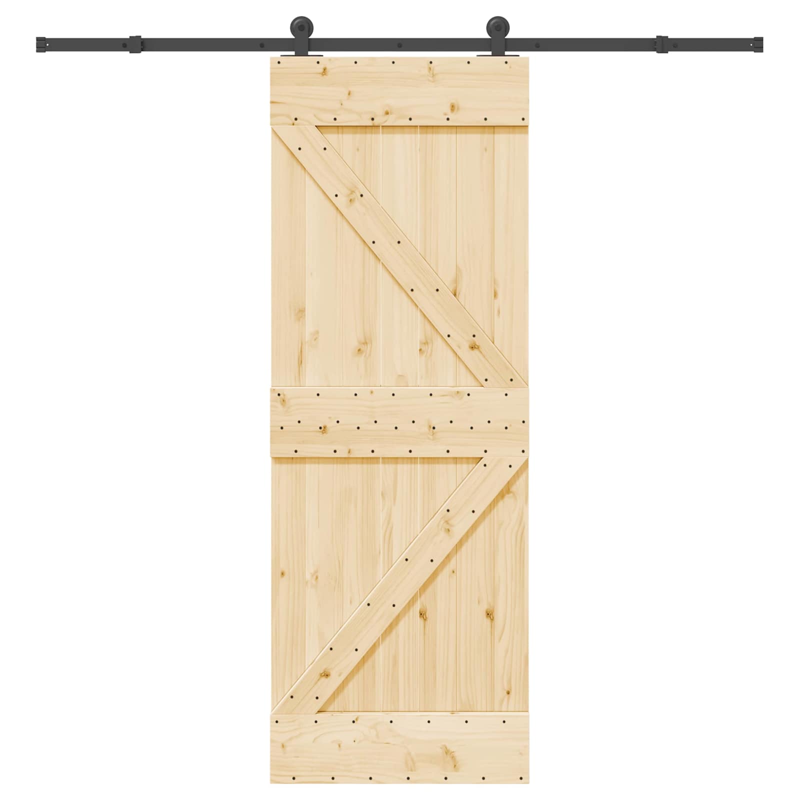 Bīdāmās durvis NARVIK Dabīgā un melna 70 x 210 cm (213,5 cm)