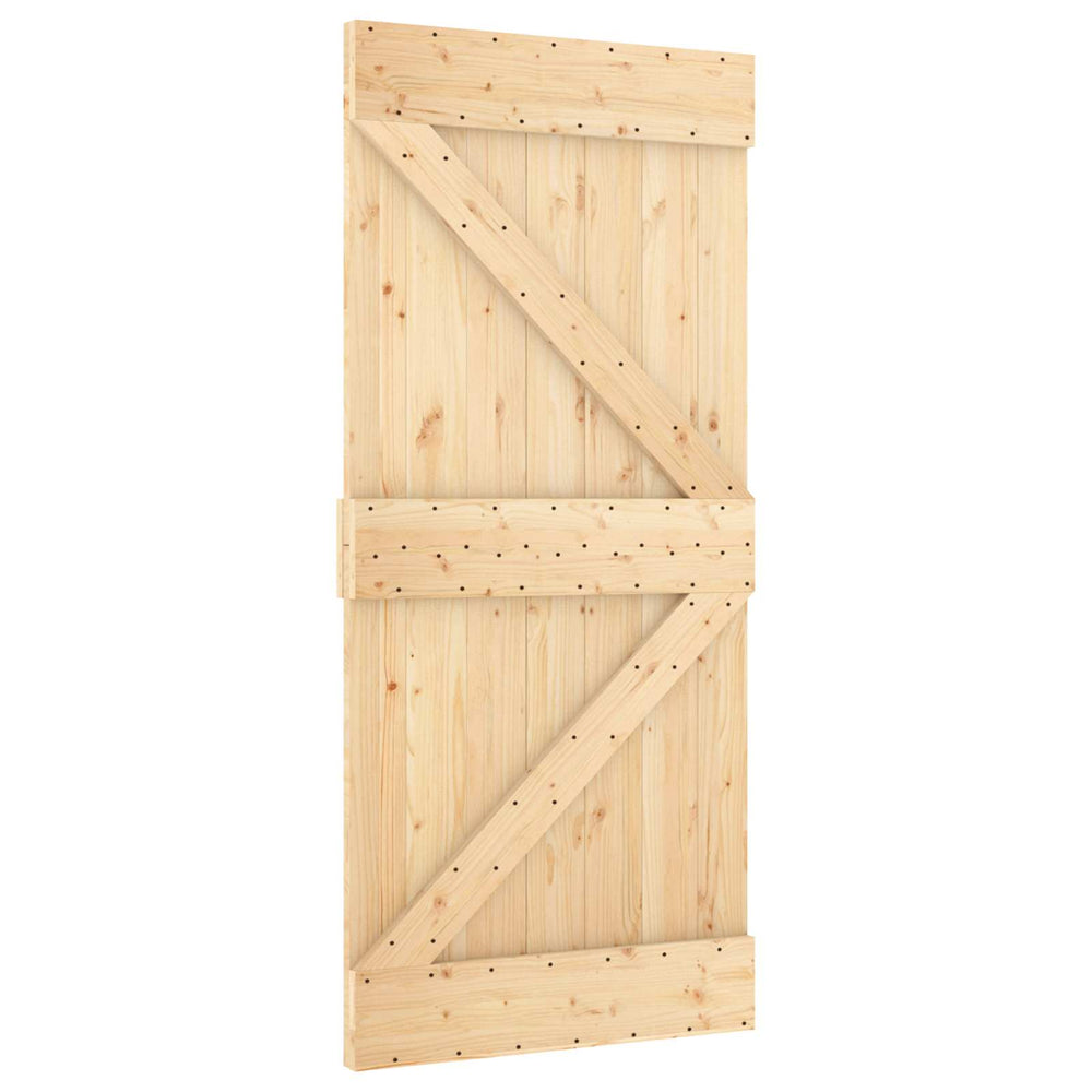 Slankios durys NARVIK Natūrali ir juoda 95 x 210 cm (213,5 cm)