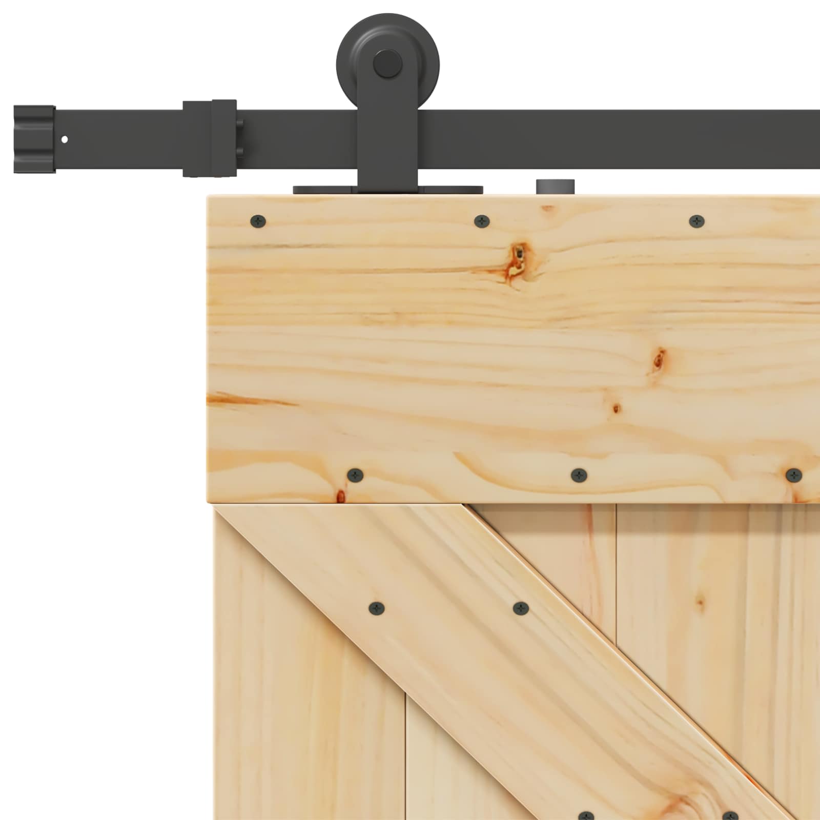 Slankios durys NARVIK Natūrali ir juoda 80 x 210 cm (213,5 cm)