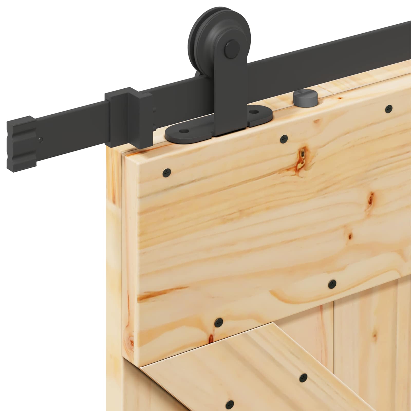 Slankios durys NARVIK Natūrali ir juoda 90 x 210 cm (213,5 cm)