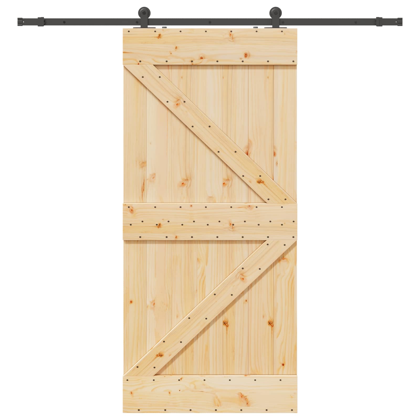 Bīdāmās durvis NARVIK Dabīga un melna 100 x 210 cm (213,5 cm)